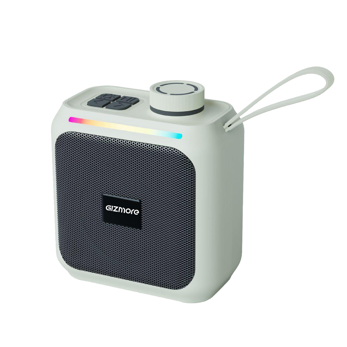 GIZMORE BeatPod 8W Bluetooth Speaker with Rubber Finish, Silicone Loop, TWS Pairing, Multiple Connectivity Options, Up to 4 Hours Playtime, Portable Design