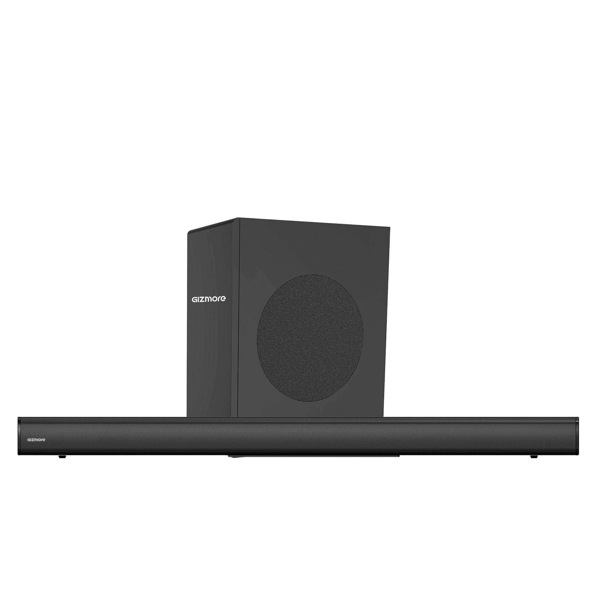 GIZMORE GIZBAR 280, 280W, 2.1 Channel Wired Soundbar with Subwoofer, HDMI(ARC), AUX, Optical, USB, Bluetooth, Slim Design, 3 EQ Modes, Surround Sound & Thunderous Bass.