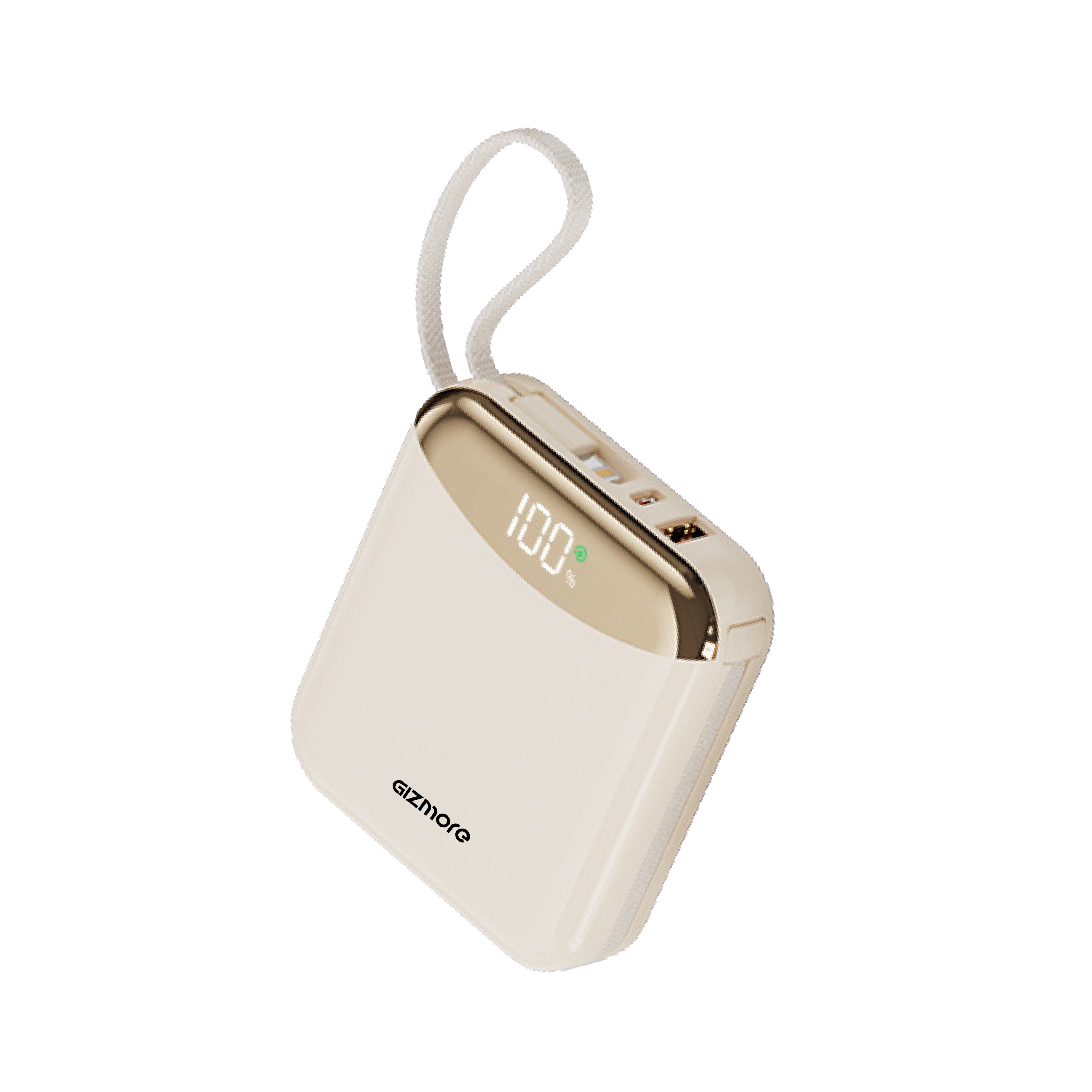 GIZ PD10K22 10000mAh Power Bank with Built-in Type-C & Lightning Cable | 22.5W Fast Charging | Smart Digital Display | Pocket Friendly | 2 Colors