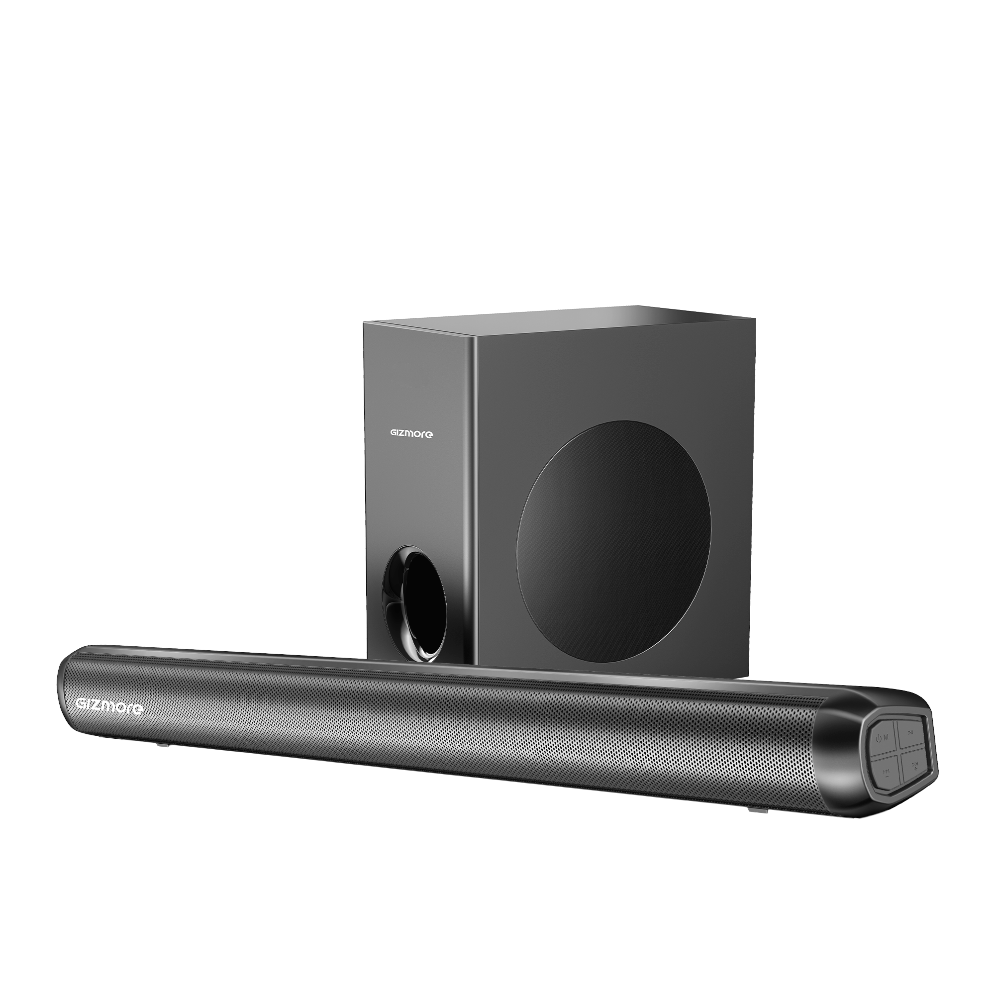 GIZBAR 160 – 2.1 Channel Soundbar with 160W Powerful Output | Multiple connectivity- HDMI ARC, AUX, USB, Optical | Remote Control | Multiple EQ Modes (Music, Movies, News, 3D) |360 degree surround sound |Theater experience at home.
