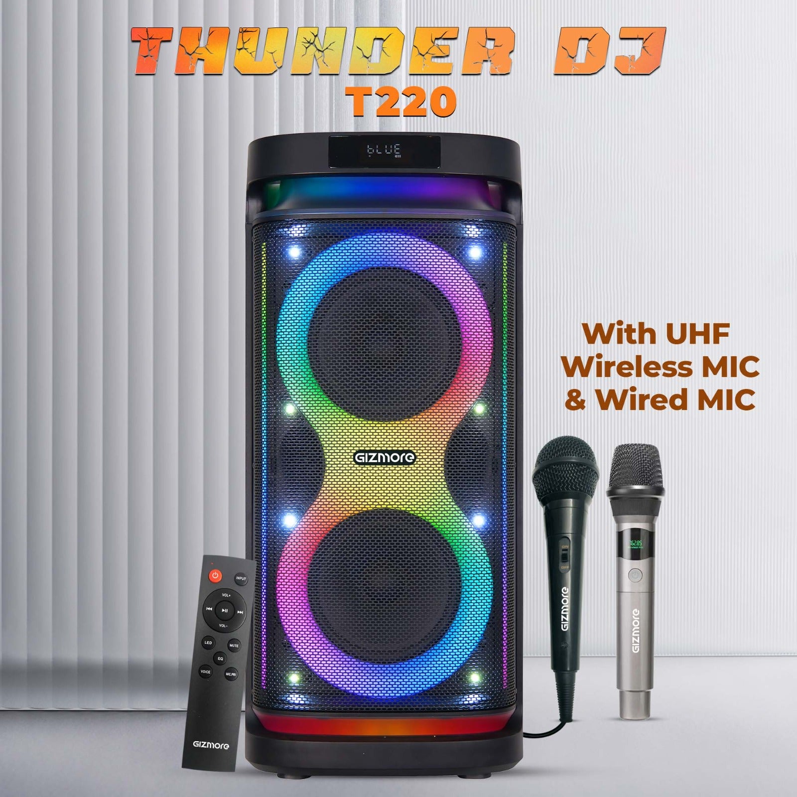 GIZMORE 220W Thunder DJ Trolley Party Speaker