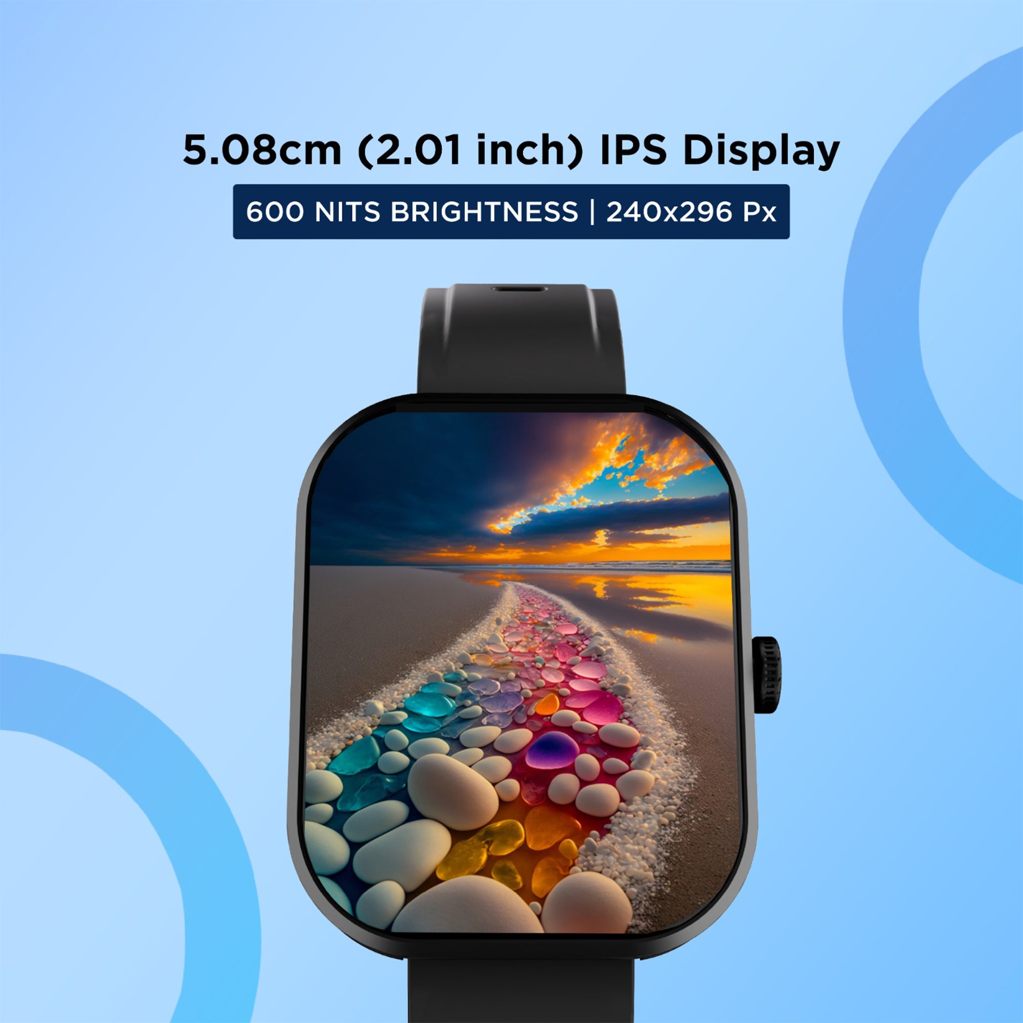 GIZFIT 981 Pulse Smartwatch | 2.02” IPS Display | Bluetooth Calling | Rotating Crown | Metal Body | Customizable Watch Faces | Multi-Sports Modes | Step Tracker | Social Notifications (Black/burgundy)