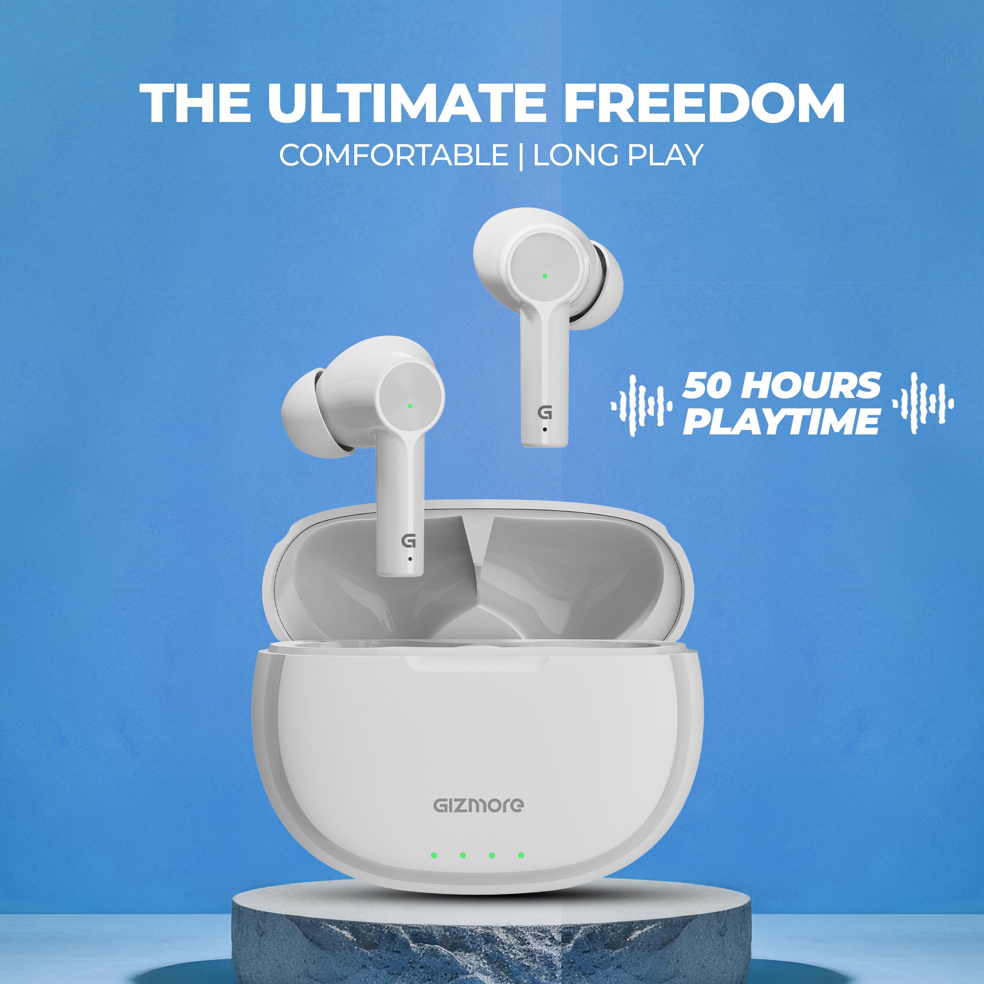 GIZMORE CURVEPOD 855 In-Ear TWS with Up to 50Hrs Playtime