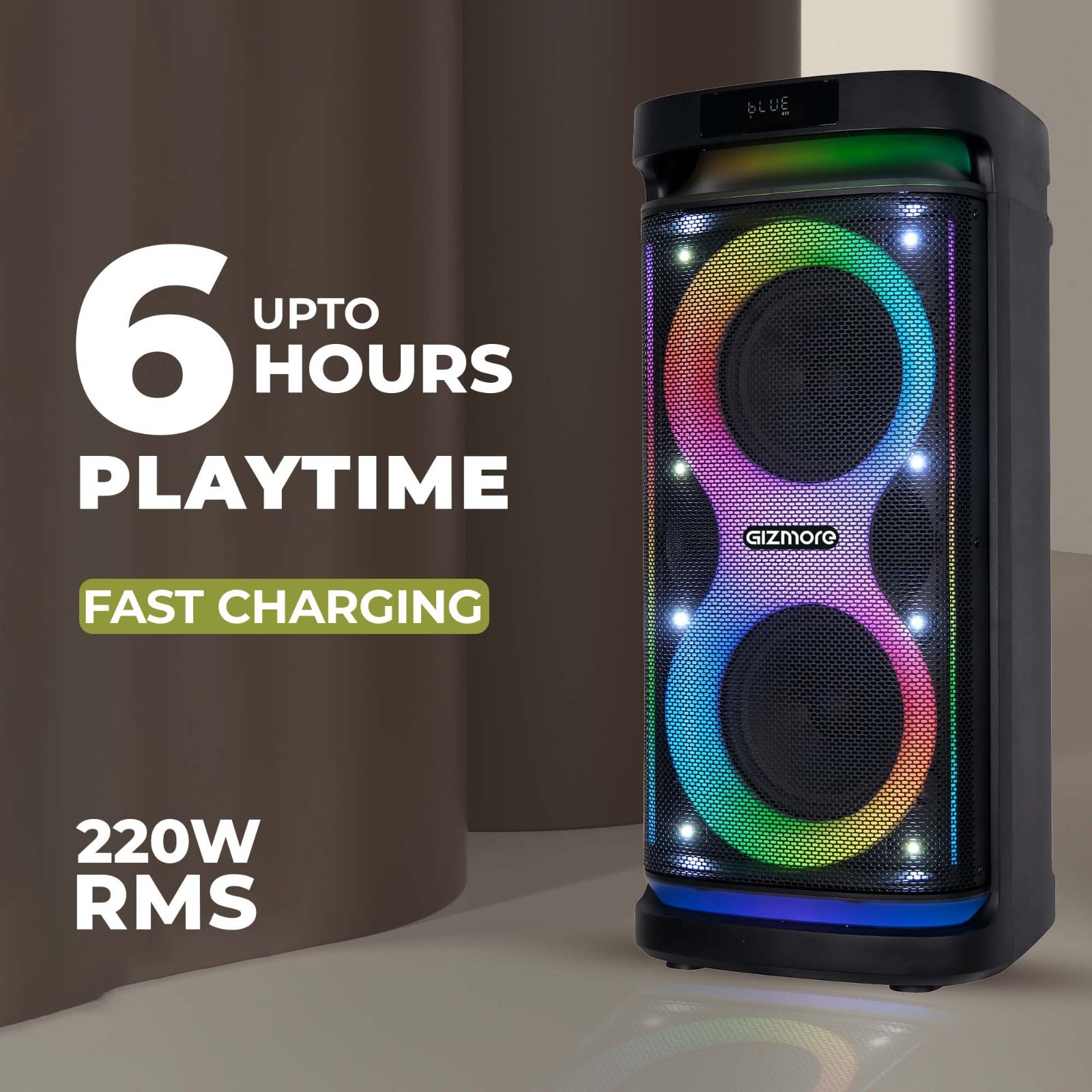 GIZMORE 220W Thunder DJ Trolley Party Speaker
