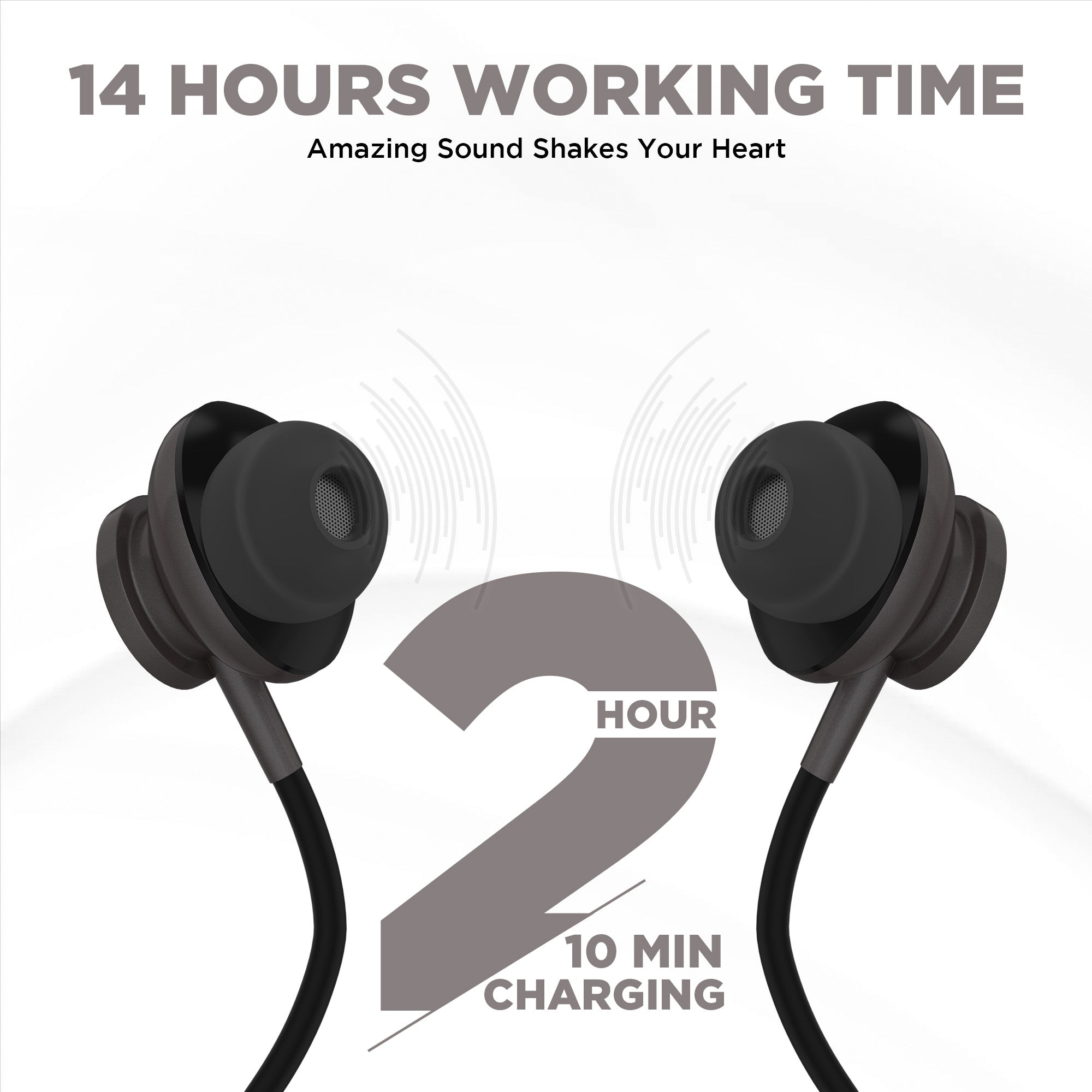 GIZMORE MN217 Wireless Bluetooth 5.0 in Ear Neckband| 14 Hours Playtime| 10 Min Charging Work Up to 2 hrs.| Fast Charging |360 Degree Surround Stereo| HD Microphone & Magnetic Earphone