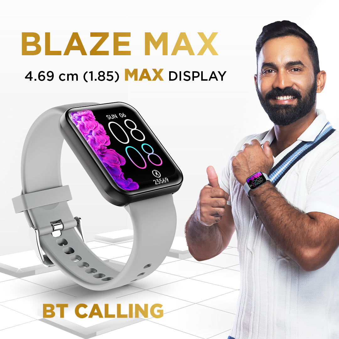 GIZMORE Blaze Max 4.69 cm (1.85) IPS Display with 240 x 280 px | 450 NITS Brightness | BT Calling Edge to Edge Display, Voice Assistance, Bluetooth Smartwatch