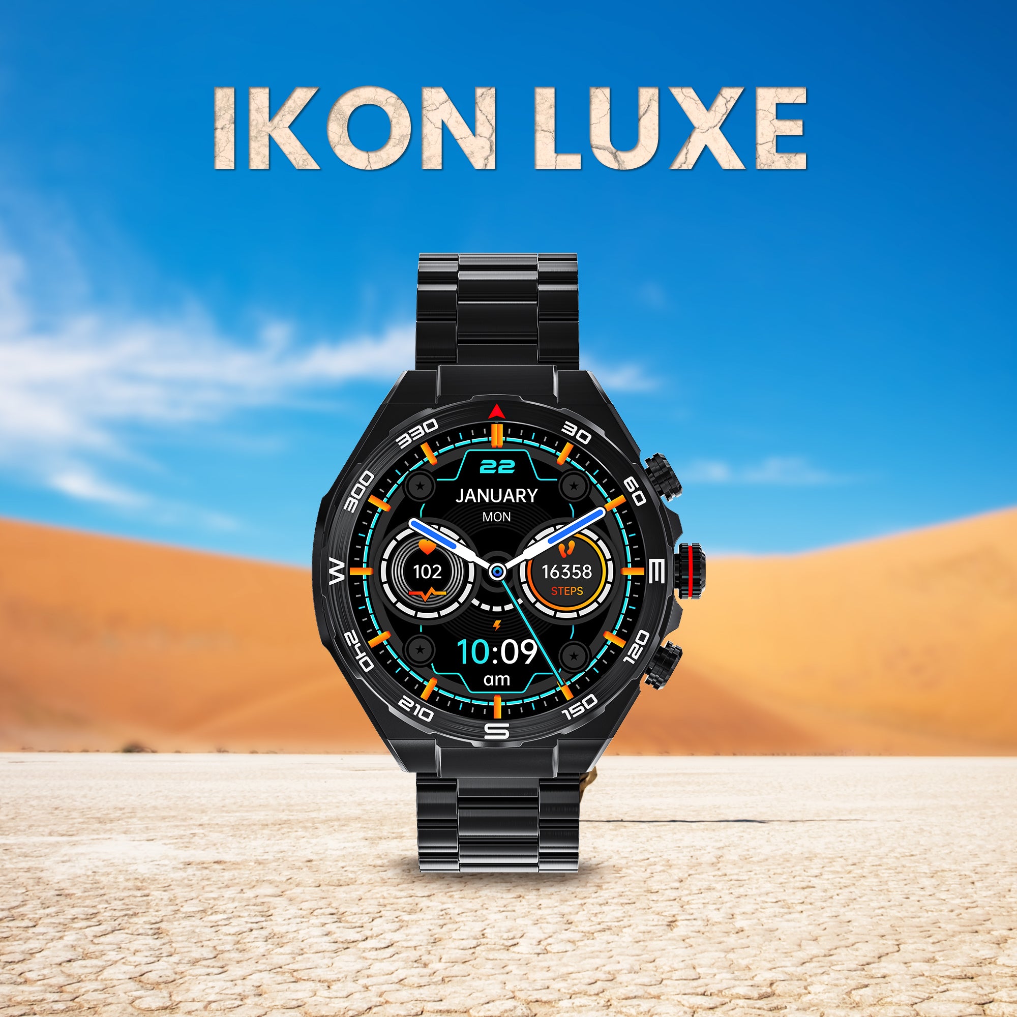 GIZMORE IKON Luxe 3.93cm (1.55) Super HD Display BT Calling Smartwatch