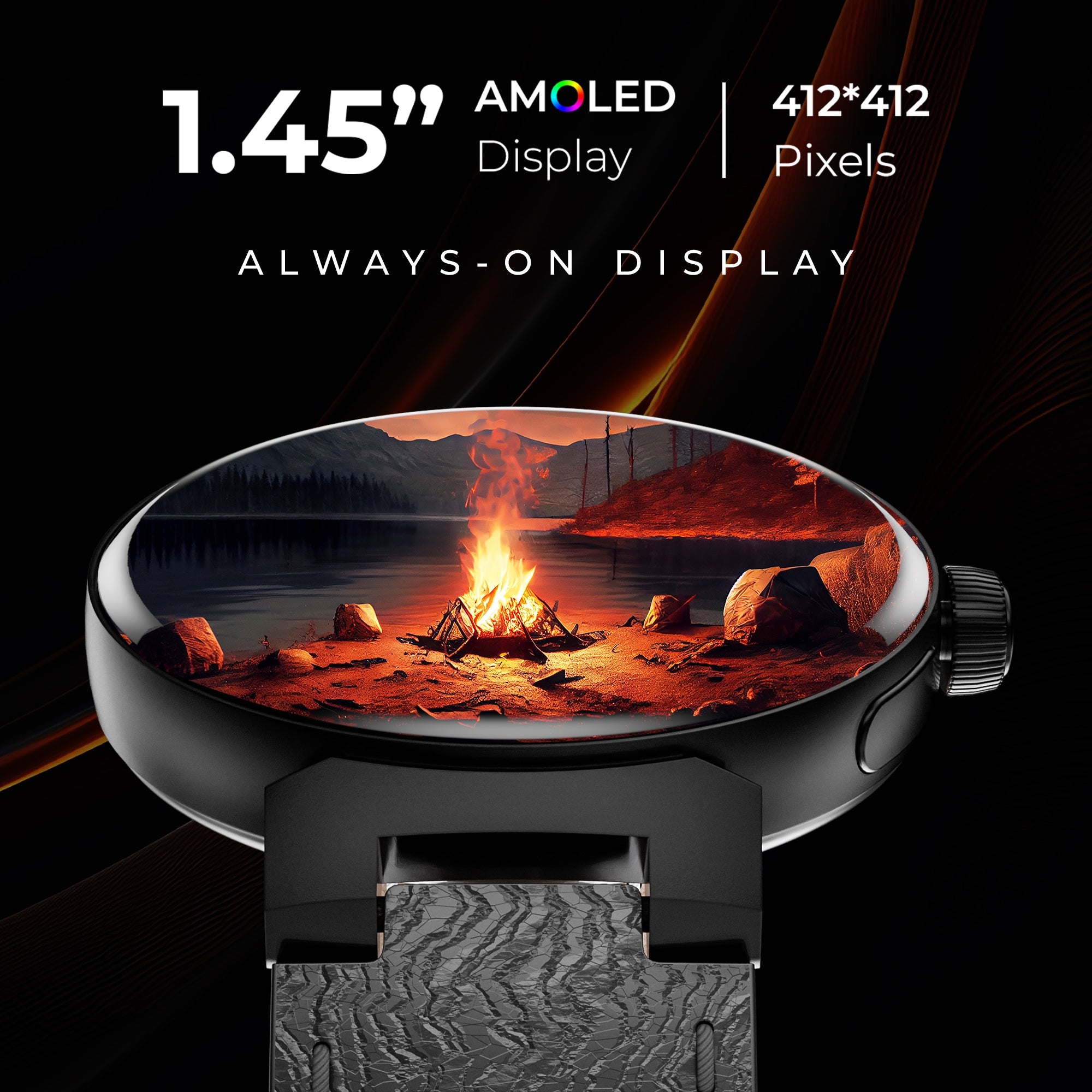 GIZMORE Prime 1.45 Inch (3.6 cm) Amoled Display BT Calling Smartwatch