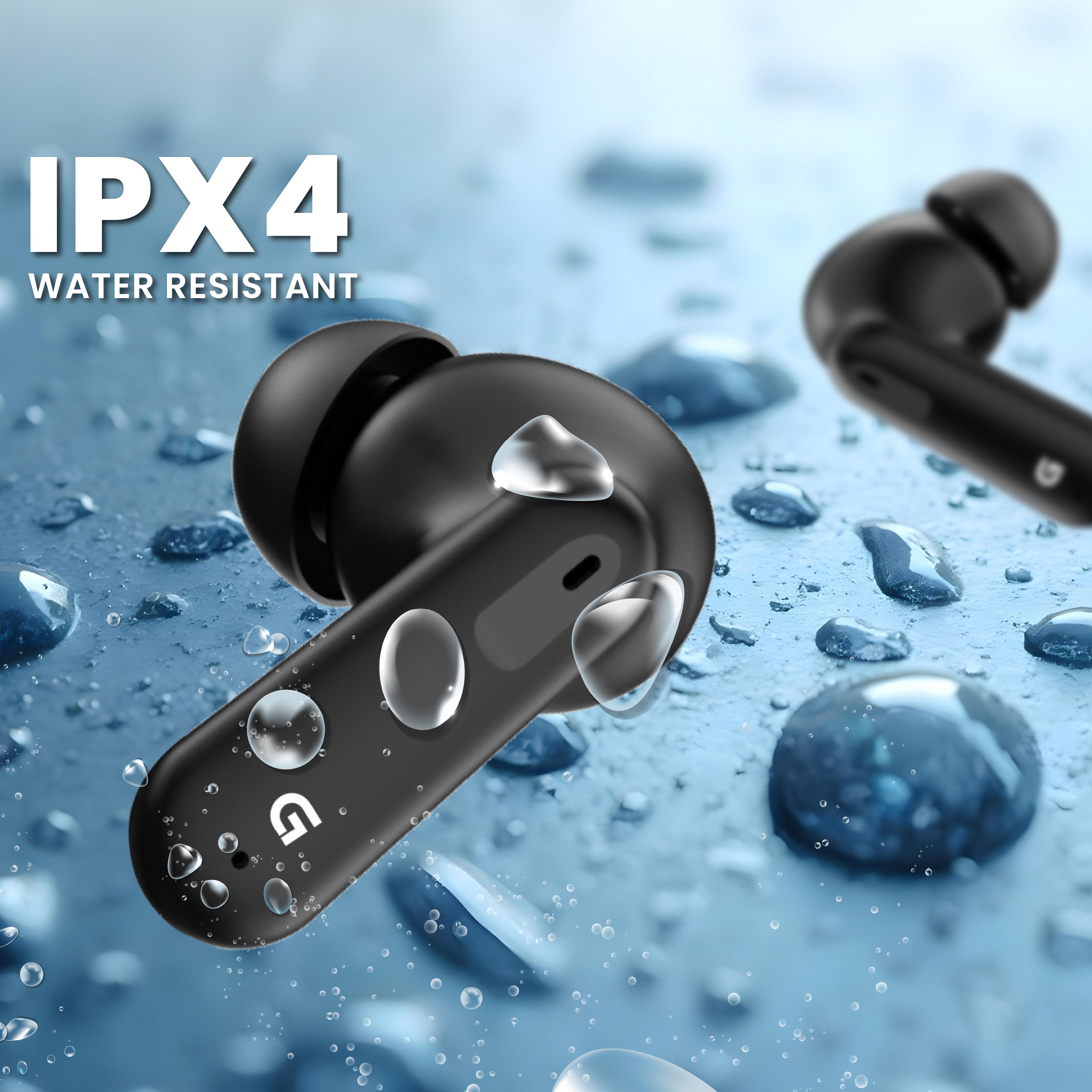 GIZBUD 869 OvalPod TWS Earbuds | 25H Playtime | Smart Touch Controls | Voice Assistant Support | IPX4 Water Resistance | Bluetooth 5.3 Wireless Earbuds