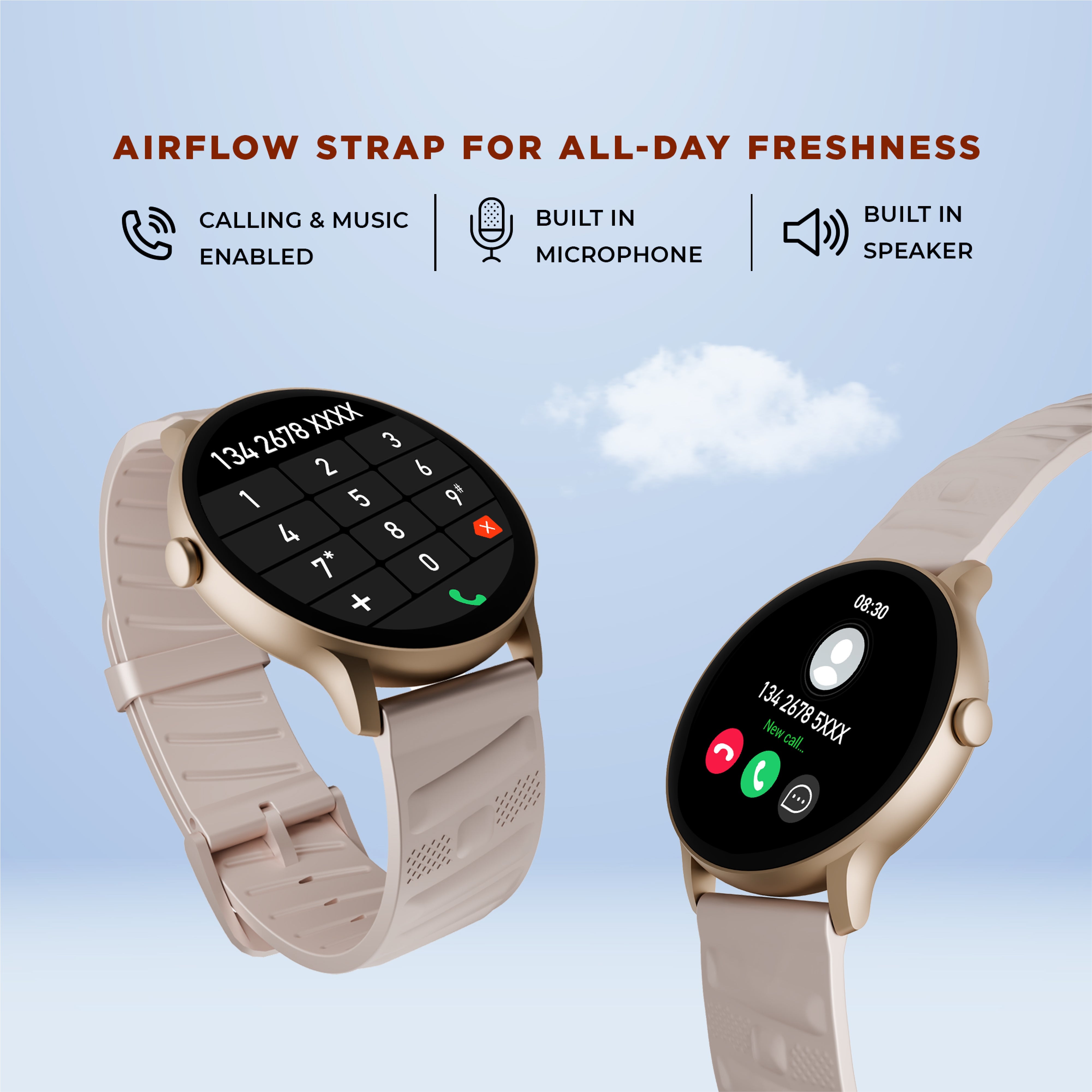 Gizmore Gizfit 984 Orbit Z Smartwatch with 1.39” Round Display, Bluetooth Calling, Voice Assistant, Hindi Language Support, Multi Sports Mode, Heart Rate Monitor, Custom Watch Faces, Zinc Alloy Body – Upto 7 days* working time