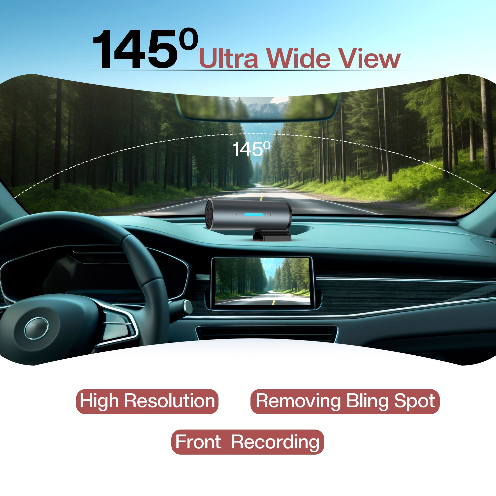 Gizmore Auto Sight Wi-Fi Dash Camera – USB Plug & Play, 360° Rotatable Design, 2MP FHD 1080p Recording, Loop Recording, 145° Wide View, Super Night Vision, Wi-Fi Support with Carkuda App for Easy Viewing