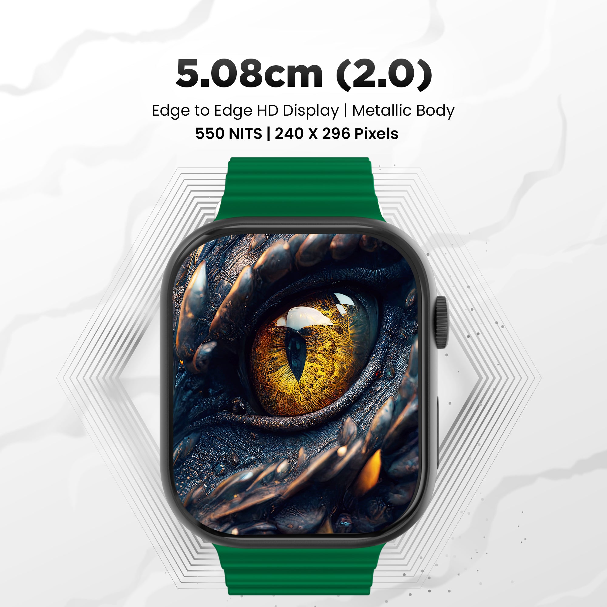 GIZMORE STARX 2.0 inch (5.8cm) AOD Edge to Edge HD Display BT Calling Smartwatch