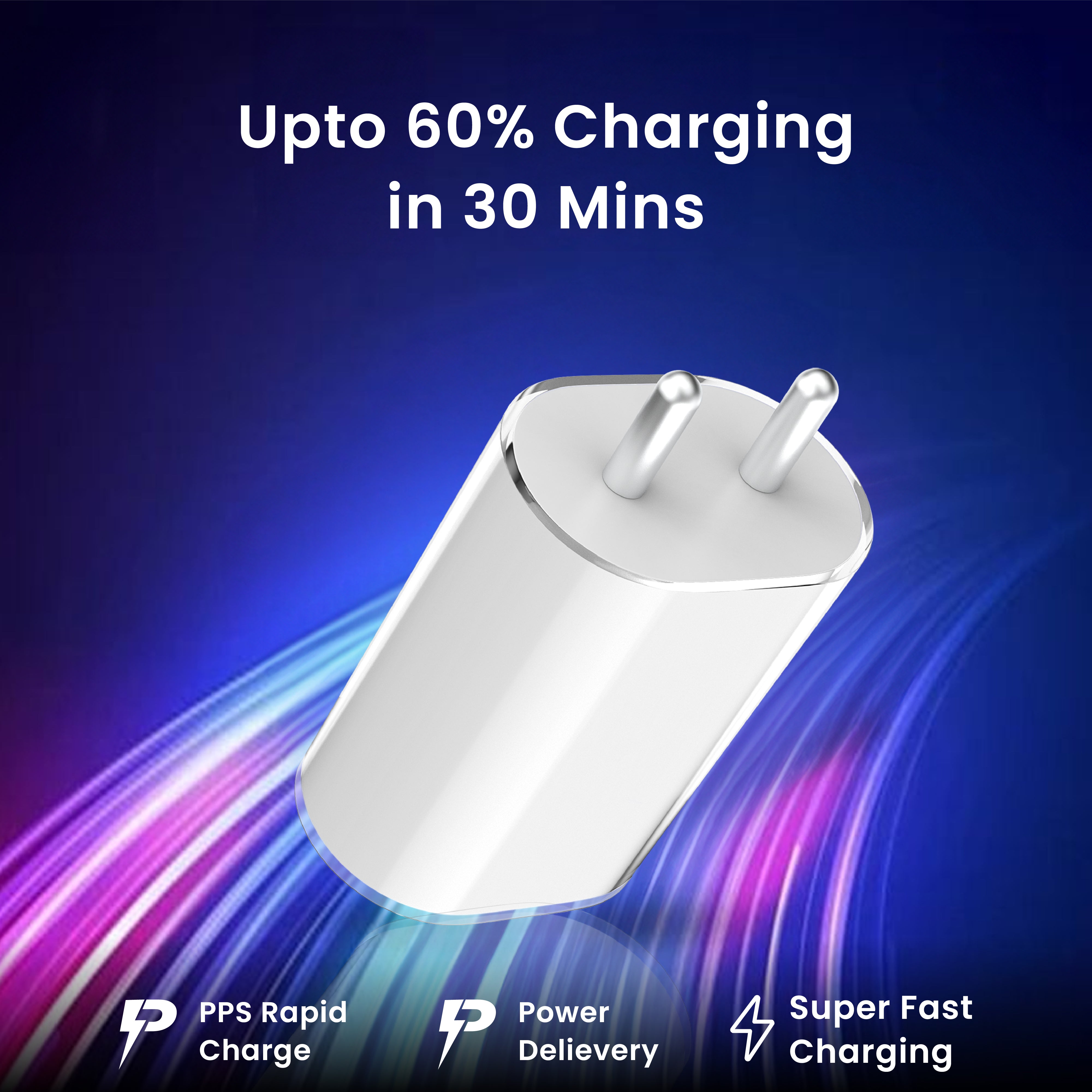 GIZ PA45 45W Super Fast Charger, PD Fast Charging Adapter, Up to 60% in 30 Minutes, Universal Compatibility, Semi-Transparent Design, Heat & Scratch Resistant Wall Charger