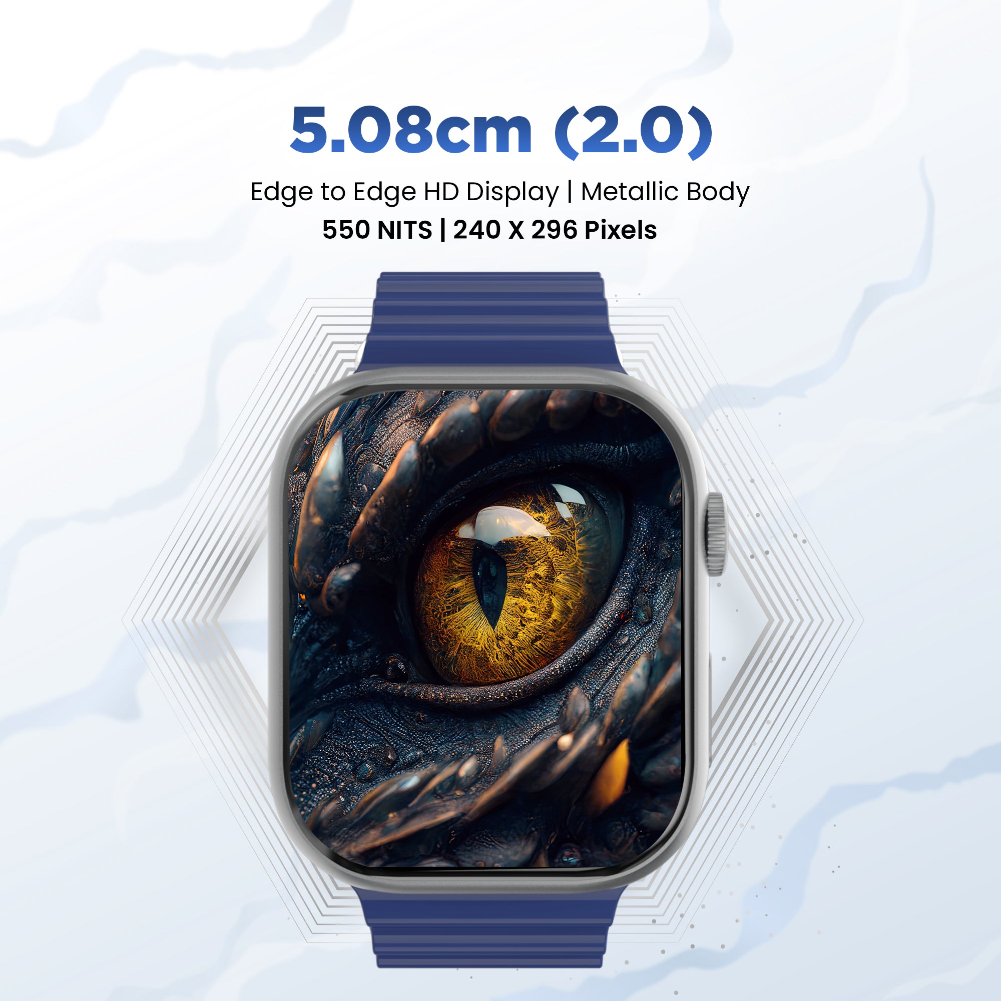 GIZMORE STARX 2.0 inch (5.8cm) AOD Edge to Edge HD Display BT Calling Smartwatch