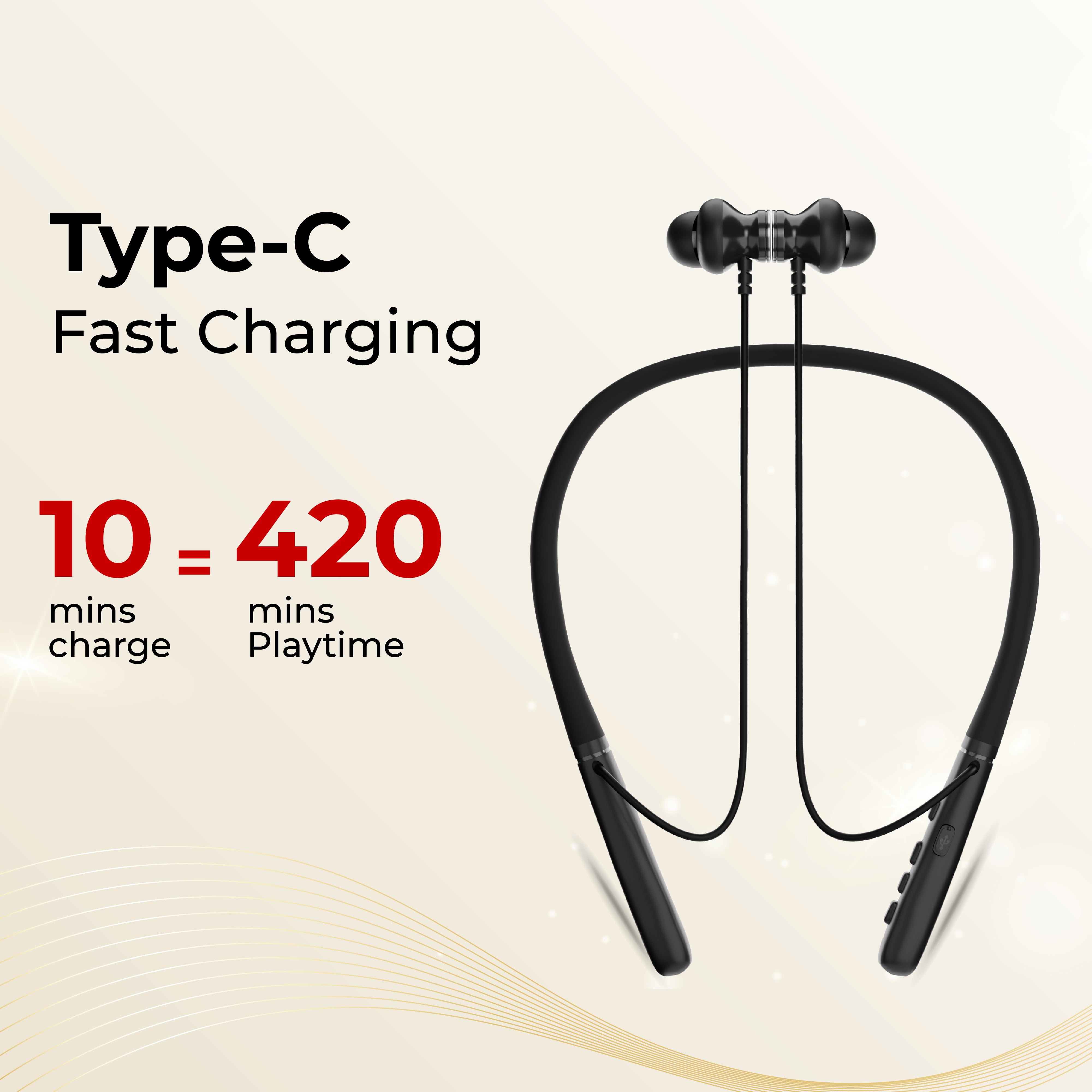 GIZMORE MN231 Silk Wireless Neckband | Magnetic Snap On/Off | USB Type-C Charging | Soft Silicone Neckband | Dedicated Function Keys | Water-Resistant Design | Bluetooth Earphones