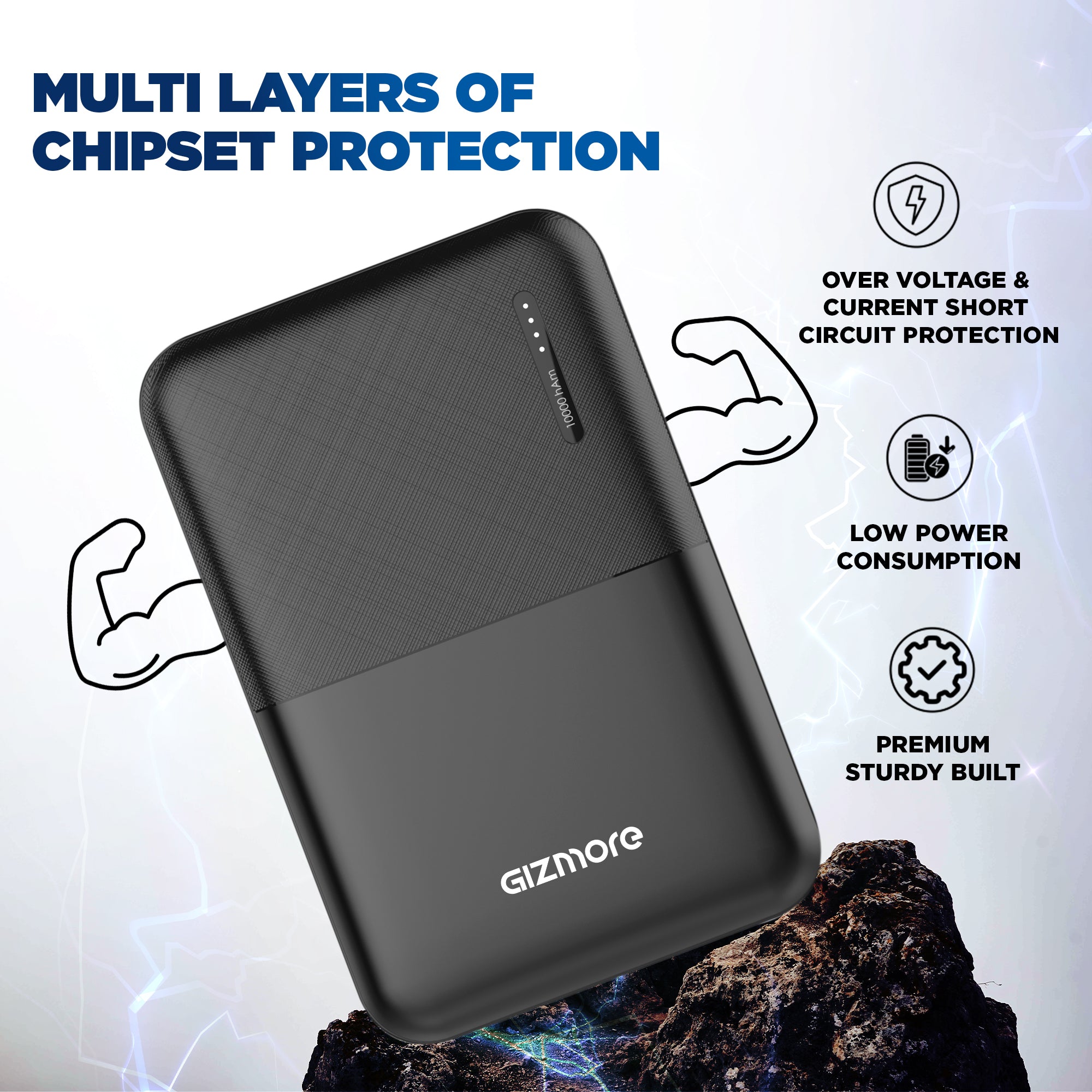 GIZMORE PD10KP11 10000mAh Li-Polymer Mini Power Bank