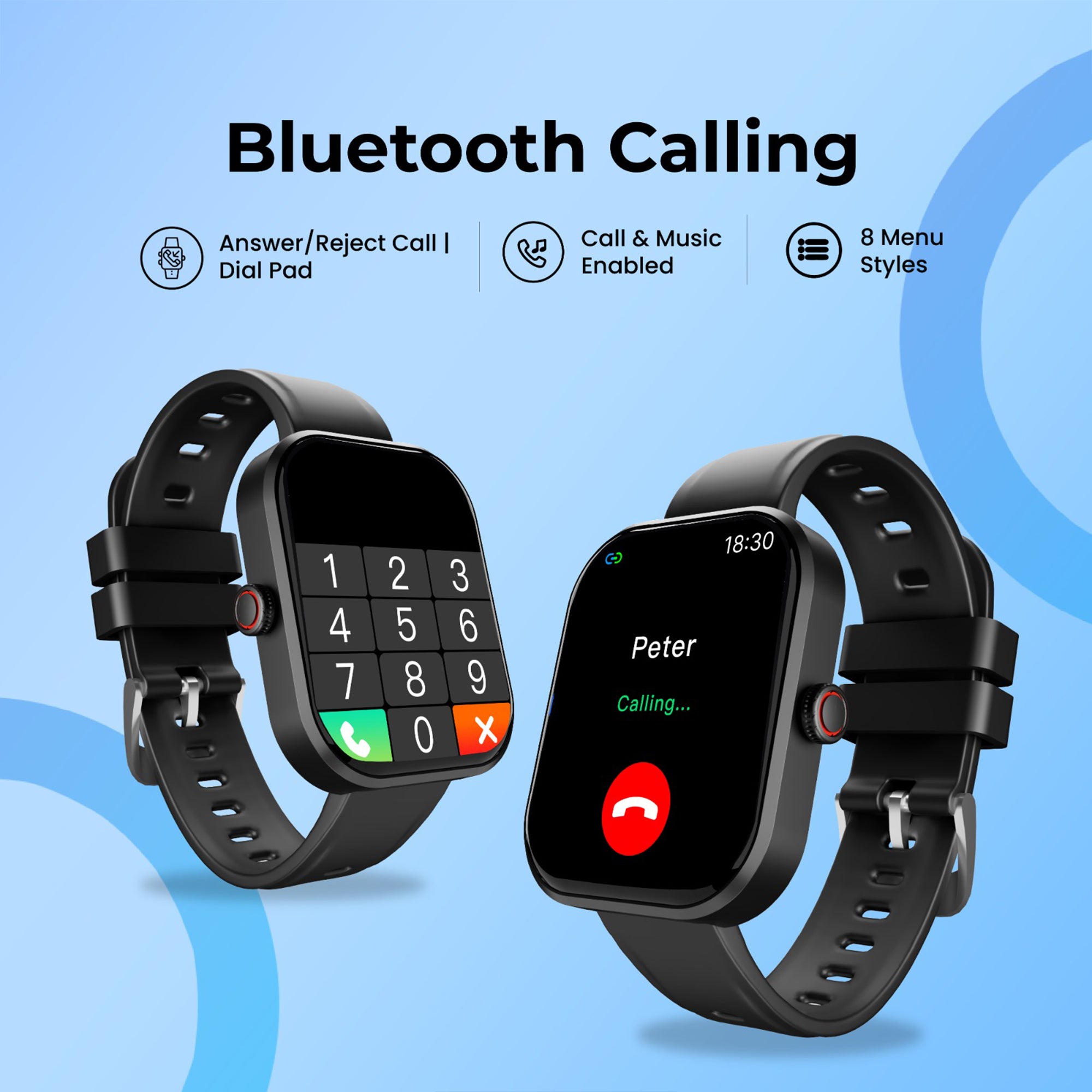 GIZFIT 981 Pulse Smartwatch | 2.02” IPS Display | Bluetooth Calling | Rotating Crown | Metal Body | Customizable Watch Faces | Multi-Sports Modes | Step Tracker | Social Notifications (Black/burgundy)