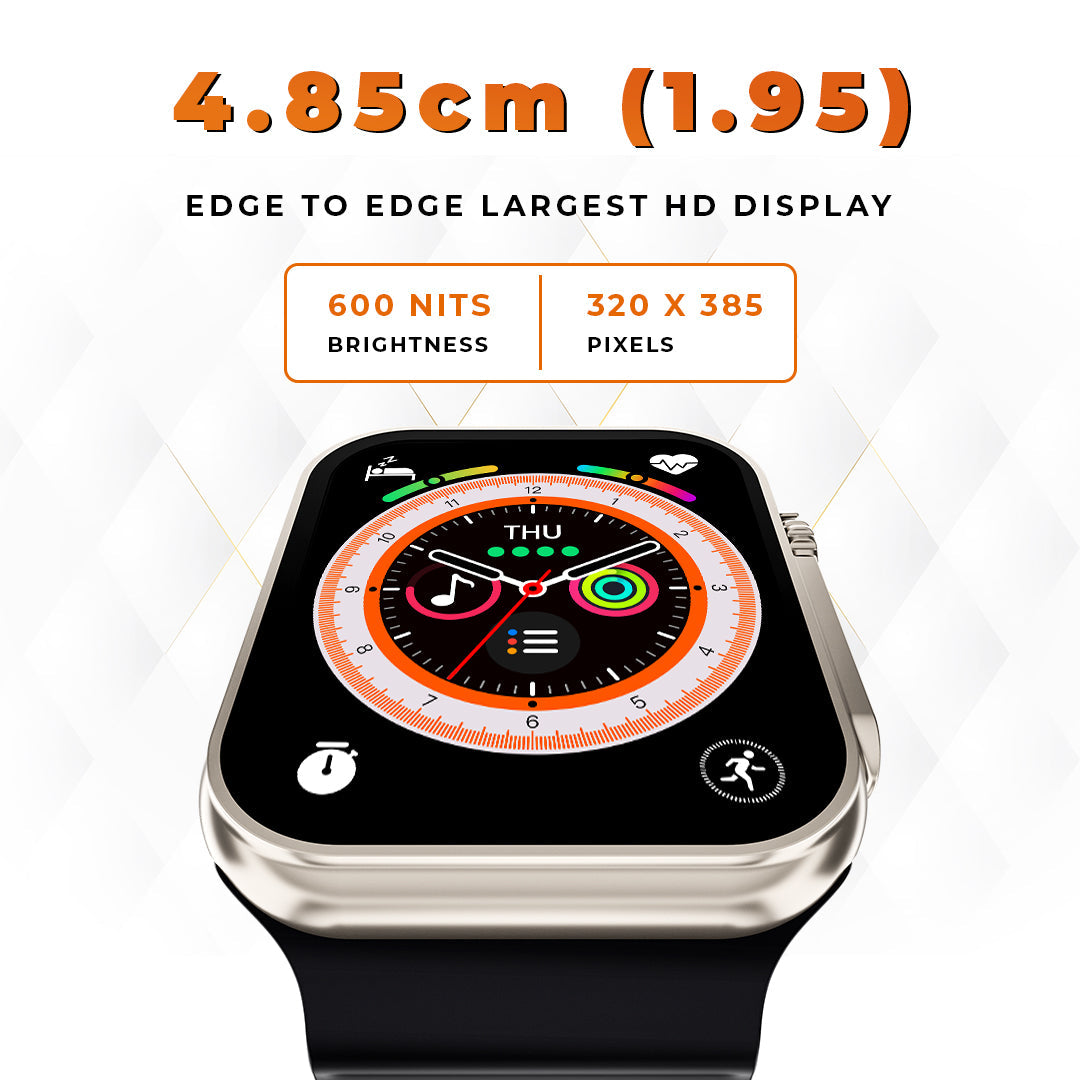 GIZMORE Vogue 1.95 inch (4.85cm) Always-On Display BT Calling Smartwatch