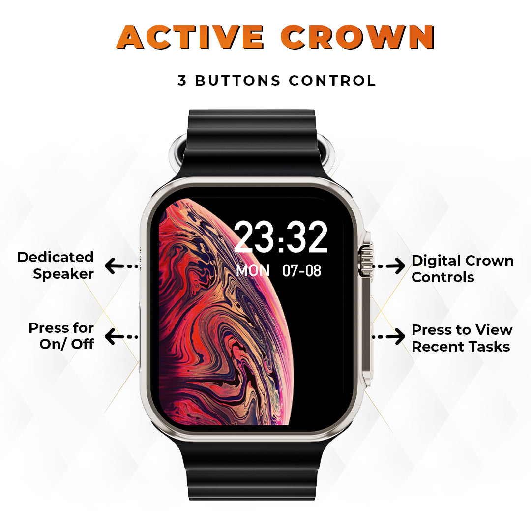 GIZMORE Vogue 1.95 inch (4.85cm) Always-On Display BT Calling Smartwatch
