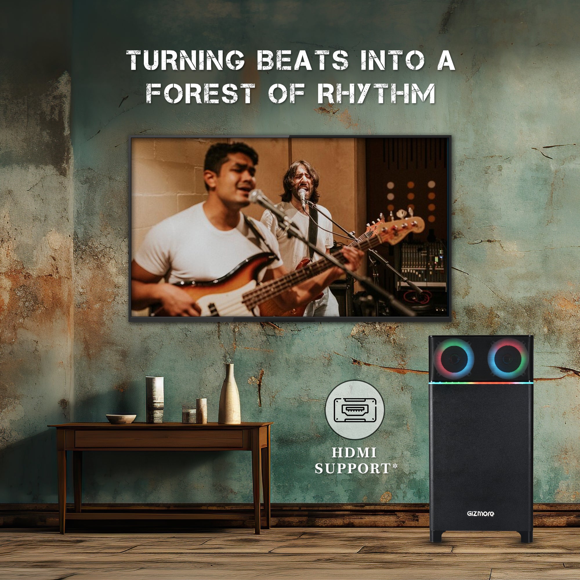 GIZMORE Trolley T4000 WOODY BASS 80 W Bluetooth Party Speaker