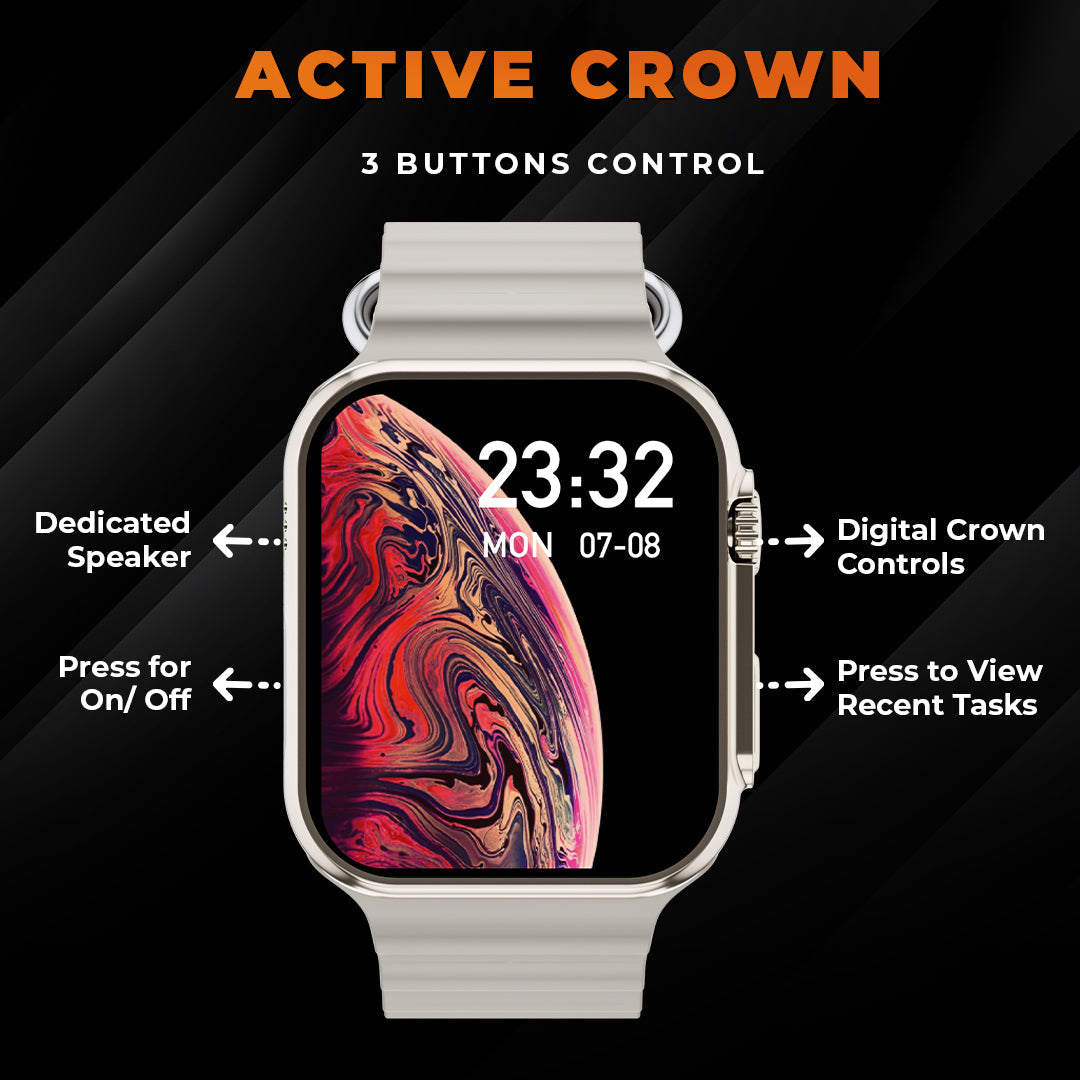 GIZMORE Vogue 1.95 inch (4.85cm) Always-On Display BT Calling Smartwatch