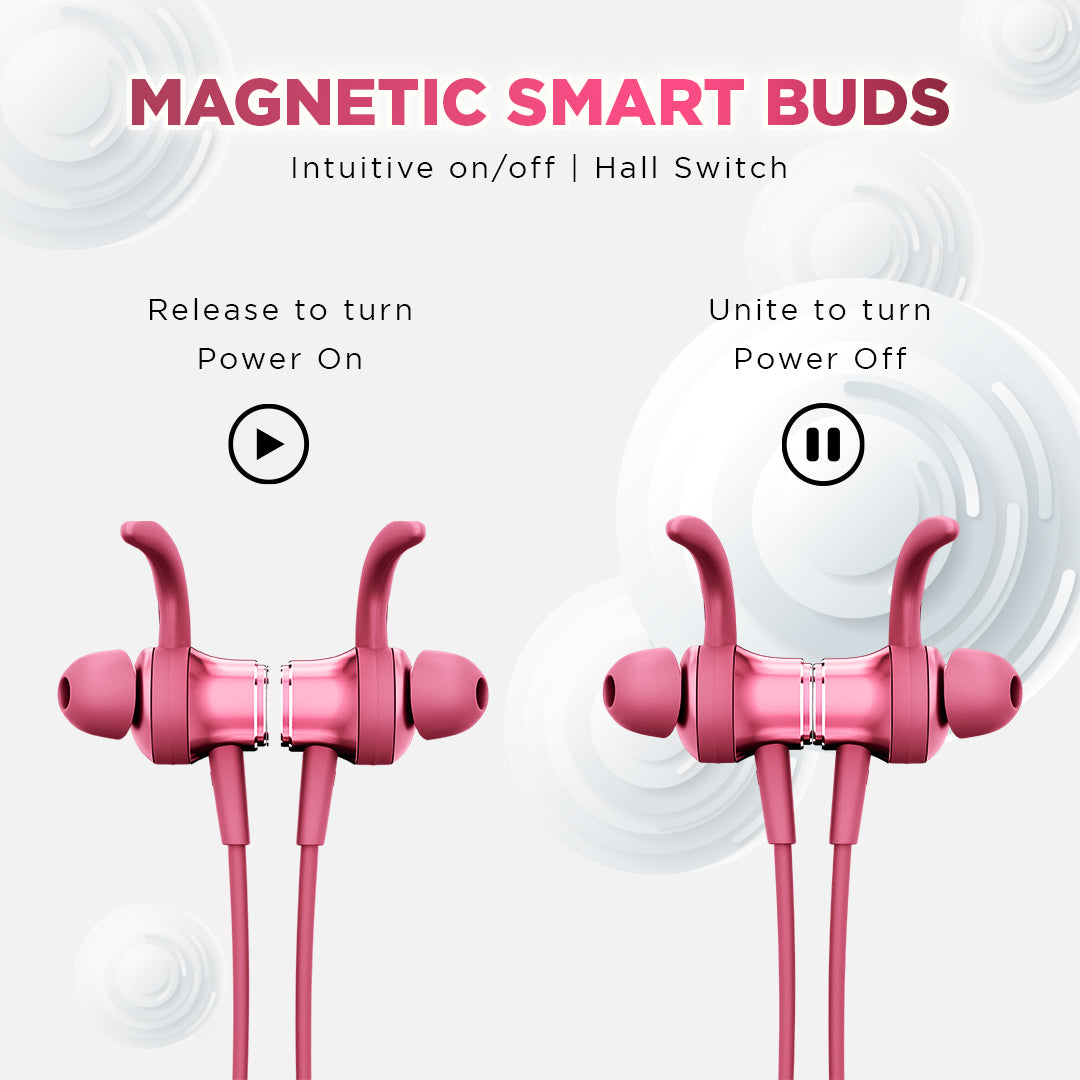 GIZMORE MN227 Bang Bluetooth Wireless 5.2 in Ear Neckband, Up to 40 HRS Playtime, Dual Pairing, Touch Controls, Magnetic Smart Buds, Fast Charge Neckband