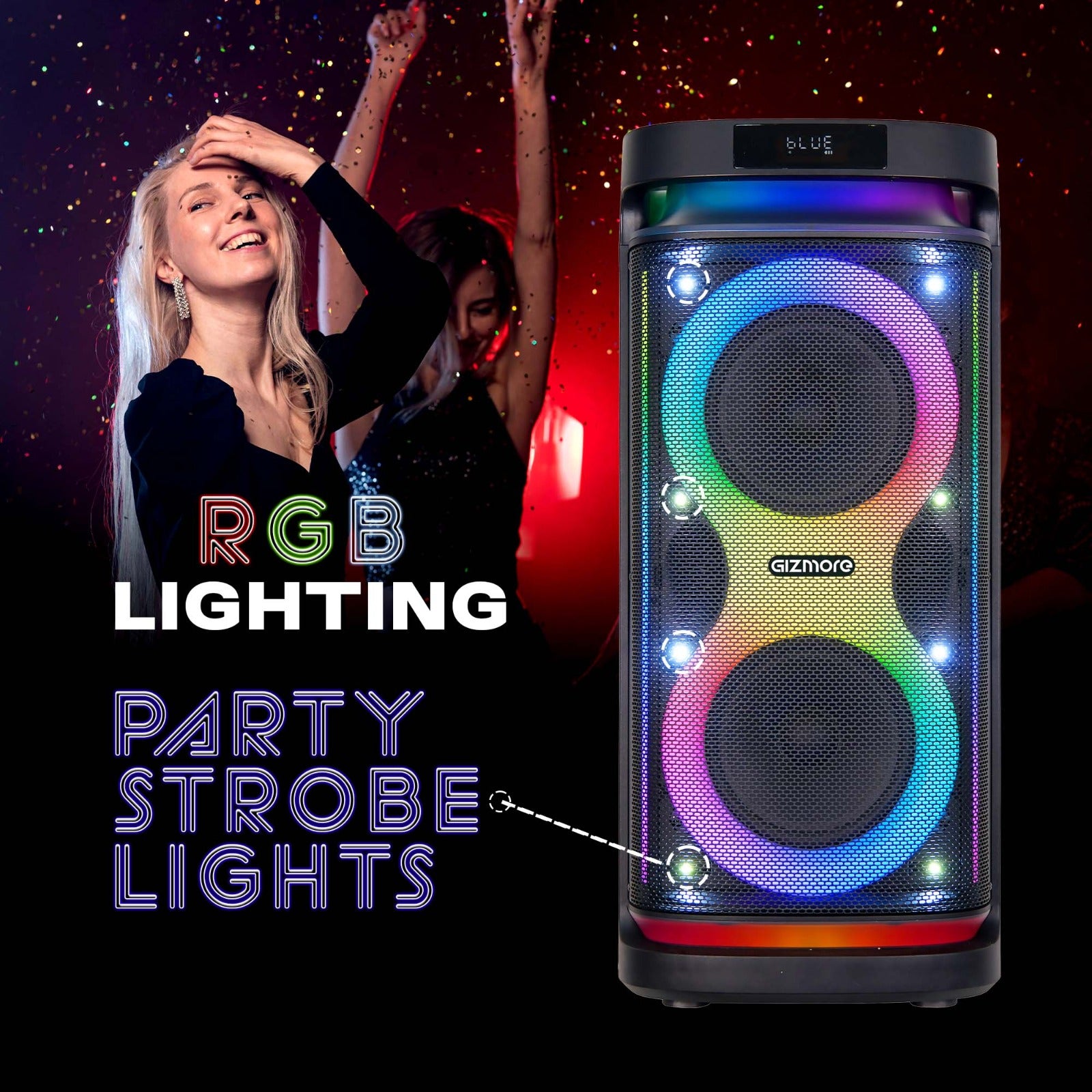 GIZMORE 220W Thunder DJ Trolley Party Speaker