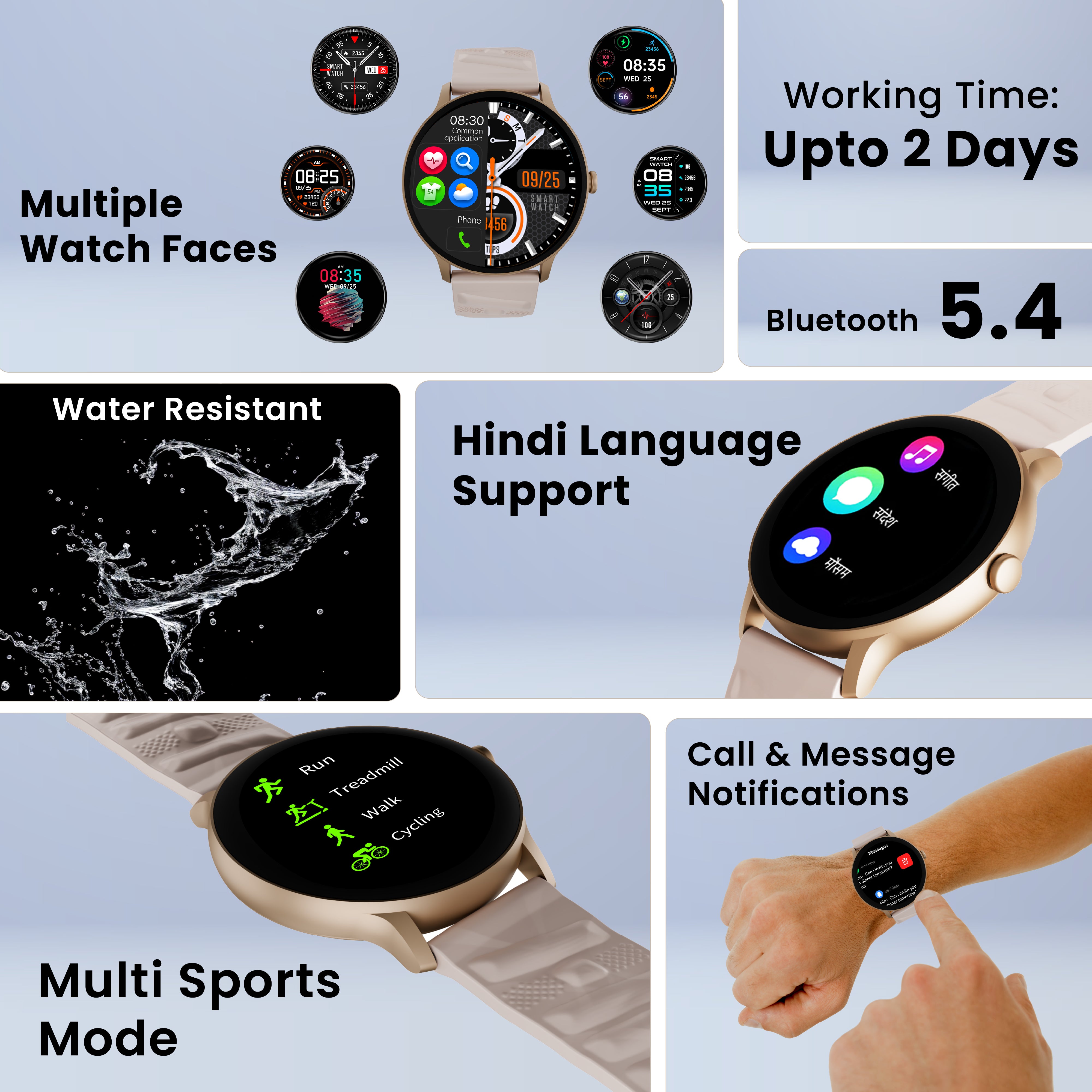 Gizmore Gizfit 984 Orbit Z Smartwatch with 1.39” Round Display, Bluetooth Calling, Voice Assistant, Hindi Language Support, Multi Sports Mode, Heart Rate Monitor, Custom Watch Faces, Zinc Alloy Body – Upto 7 days* working time