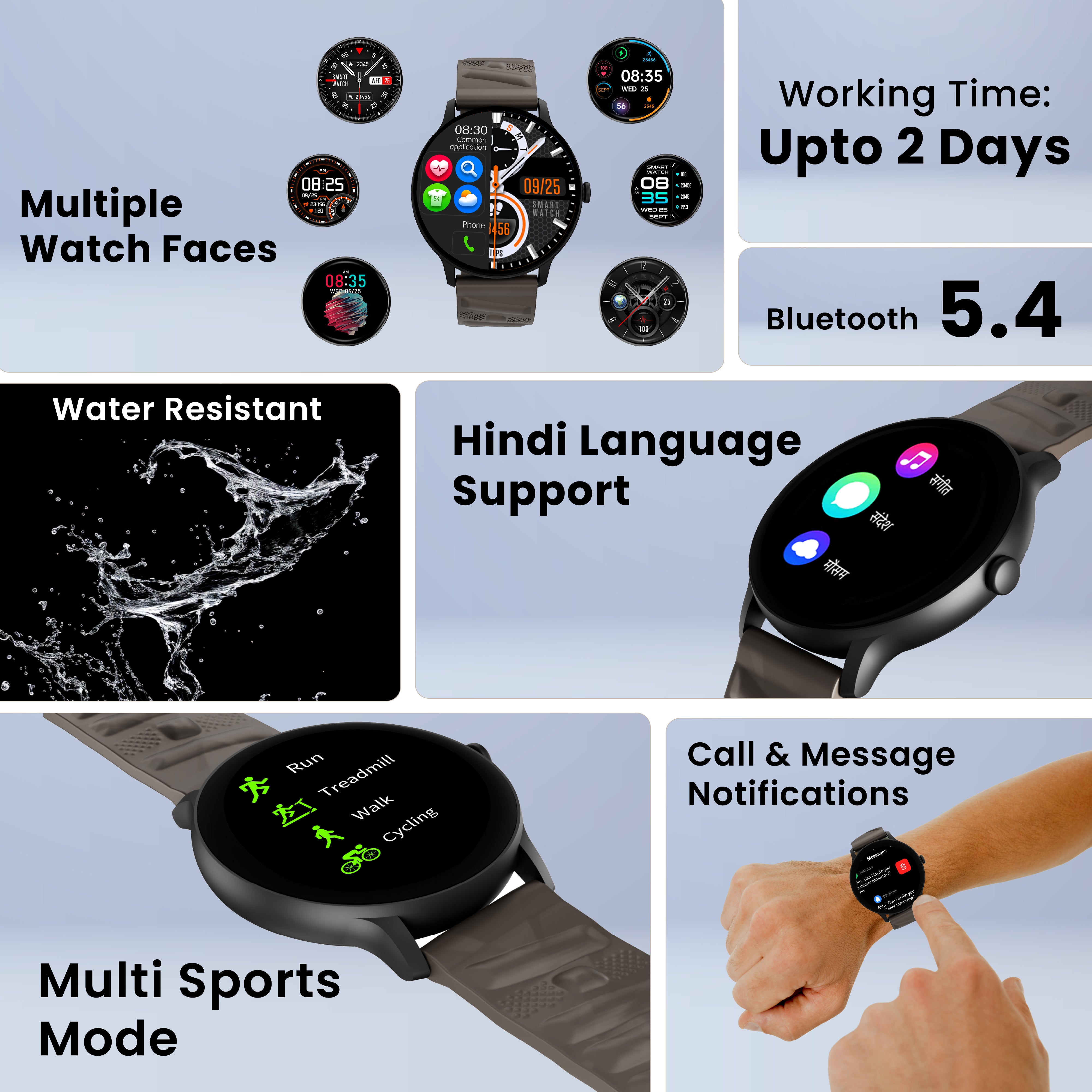 Gizmore Gizfit 984 Orbit Z Smartwatch with 1.39” Round Display, Bluetooth Calling, Voice Assistant, Hindi Language Support, Multi Sports Mode, Heart Rate Monitor, Custom Watch Faces, Zinc Alloy Body – Upto 7 days* working time
