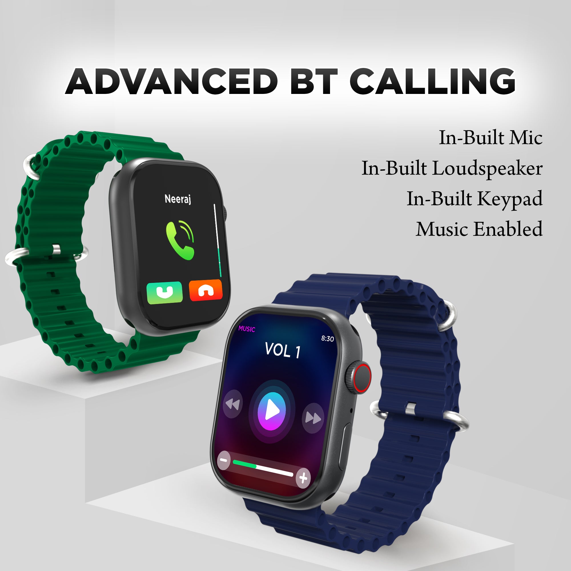 GIZMORE STARX 2.0 inch (5.8cm) AOD Edge to Edge HD Display BT Calling Smartwatch