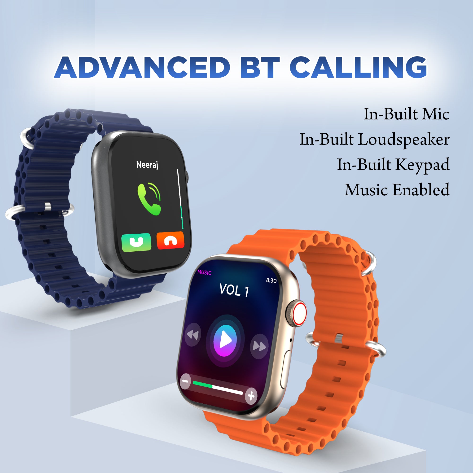 GIZMORE STARX 2.0 inch (5.8cm) AOD Edge to Edge HD Display BT Calling Smartwatch