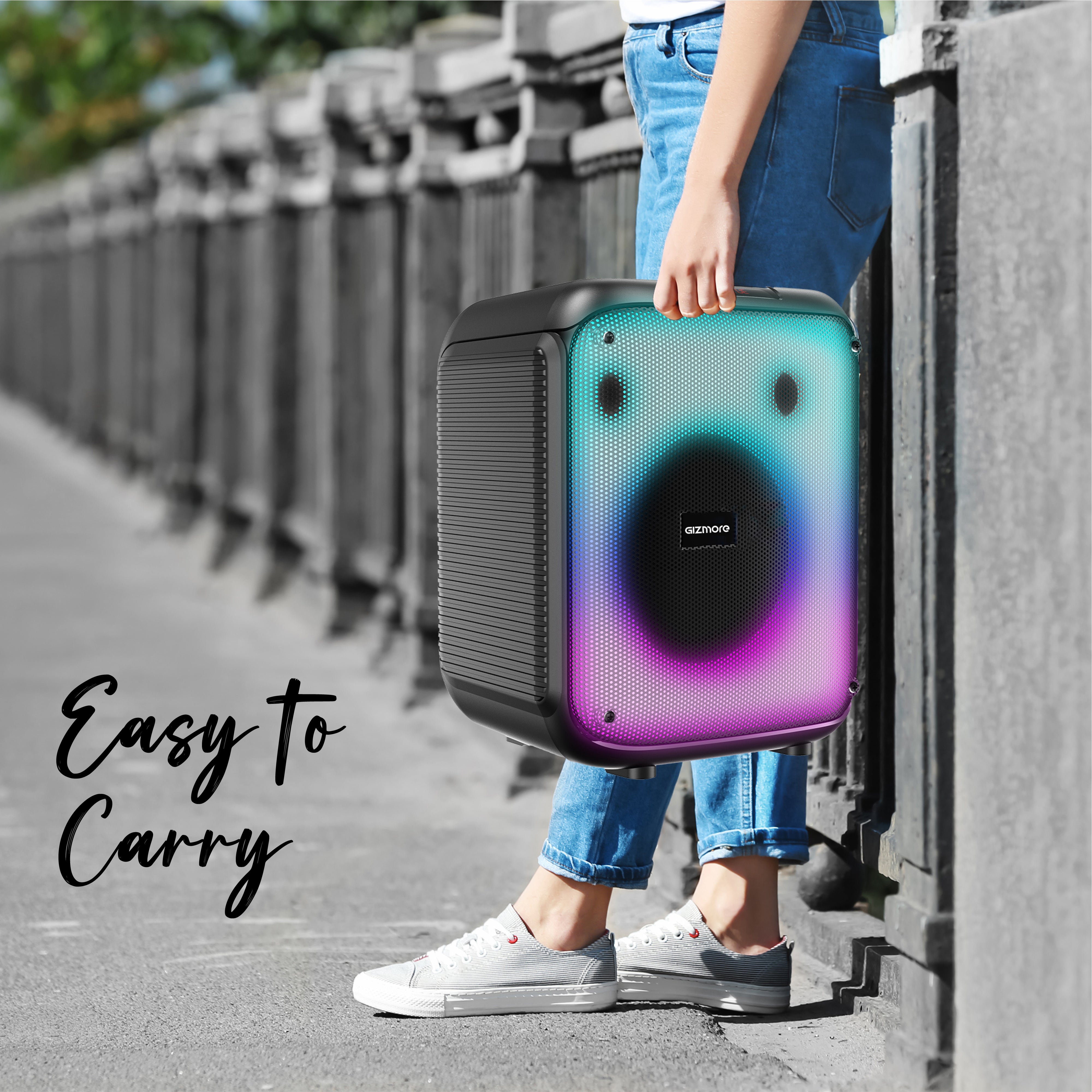 GIZMORE T50 Thunder Bolt Mini Bluetooth Speaker | 80W Powerful Output | TWS Function | Multiple Connectivity Options | Wired Mic Support | Portable & Easy to Carry