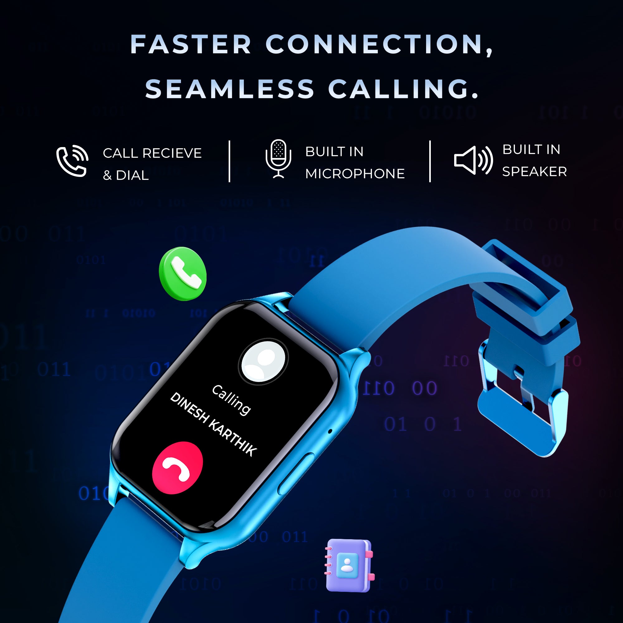 GIZMORE Glow Z 1.78 inch (4.52 cm) AMOLED Always-On Display BT Calling Smartwatch