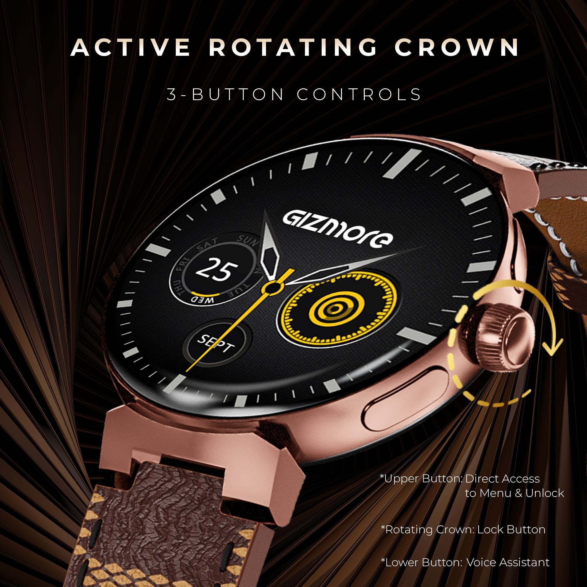 GIZMORE Prime 1.45 Inch (3.6 cm) Amoled Display BT Calling Smartwatch
