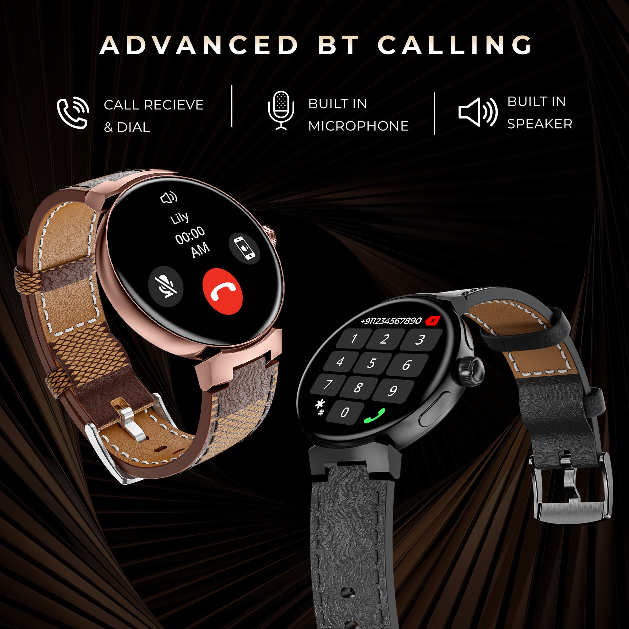 GIZMORE Prime 1.45 Inch (3.6 cm) Amoled Display BT Calling Smartwatch