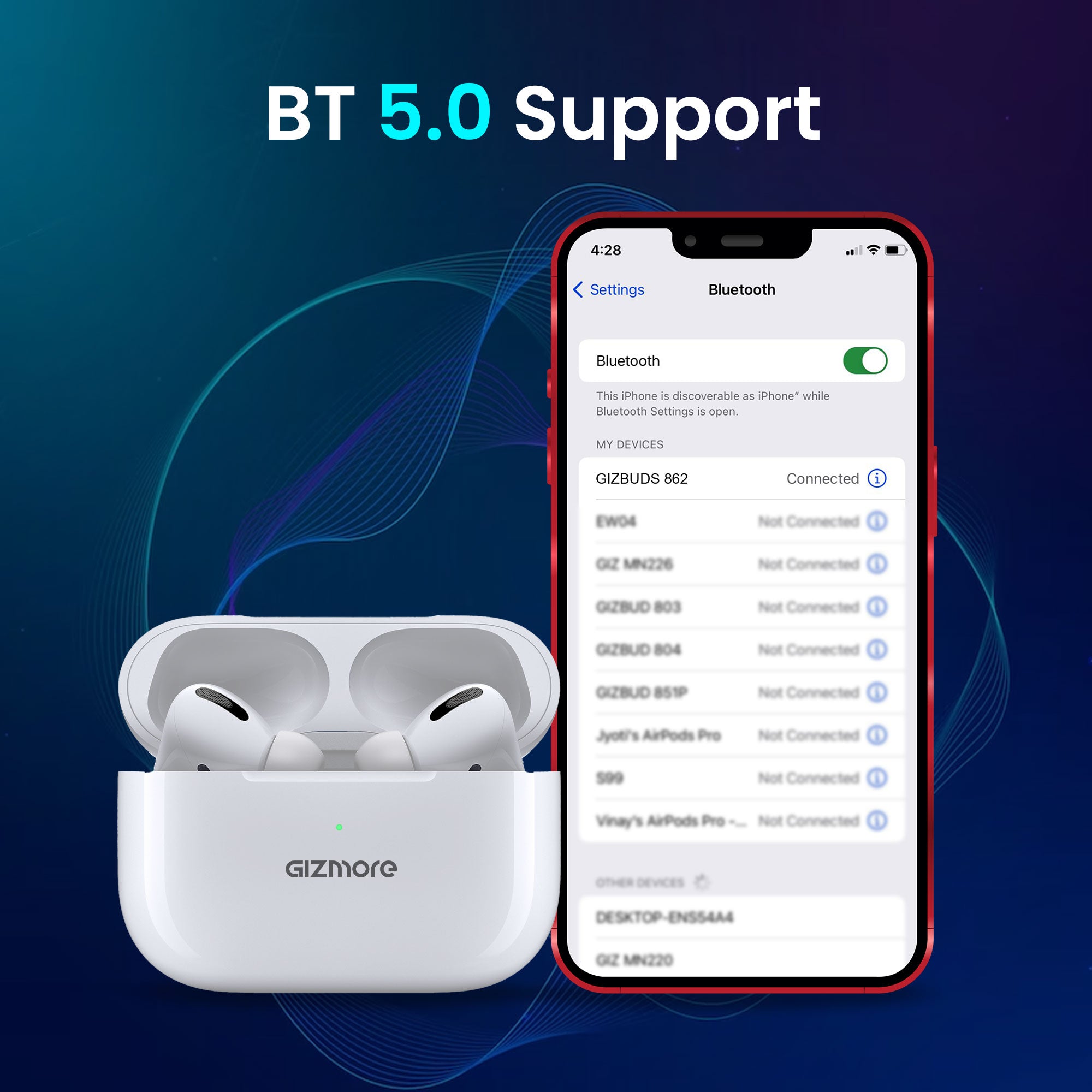 GIZMORE 862 TWS Type-C Fast Charging Earbuds