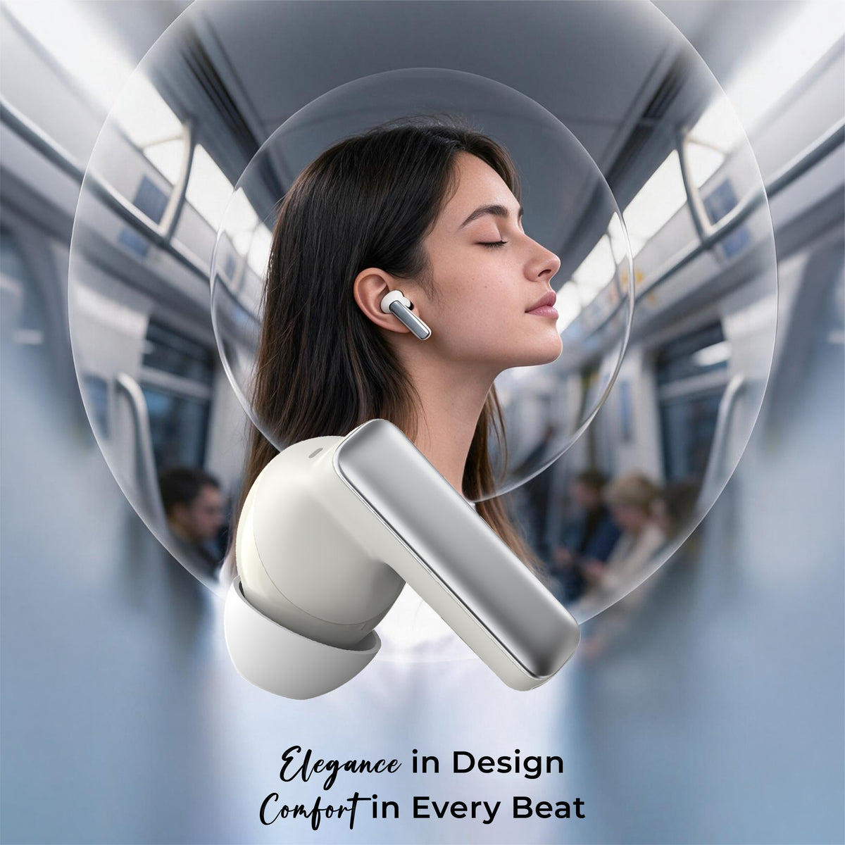 GIZMORE Gizbud 872 ANC Wireless Earbuds, Up to 45dB Noise Cancellation, 45ms Low Latency Gaming, Quad Mic with ENC, Up to 70 Hours Playtime, 13mm Driver, Digital LED Display