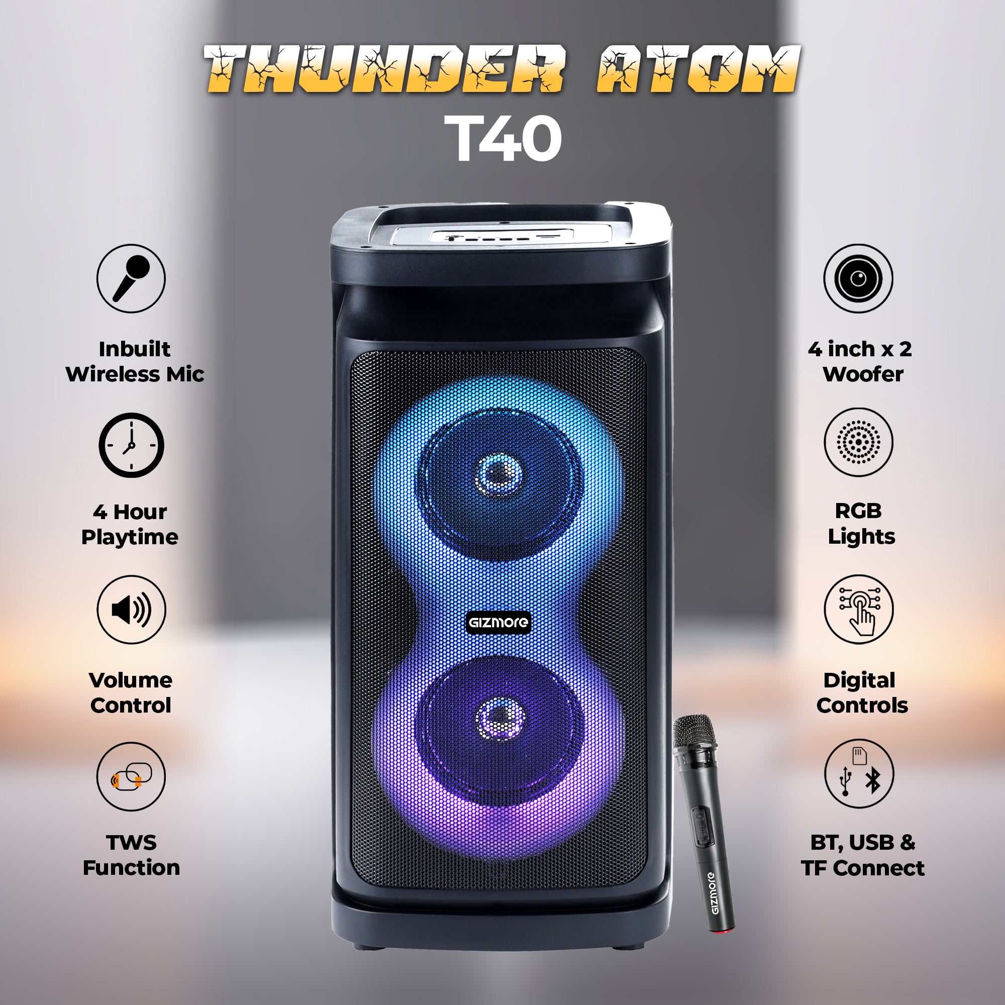 GIZMORE 40W Thunder ATOM Party Speaker