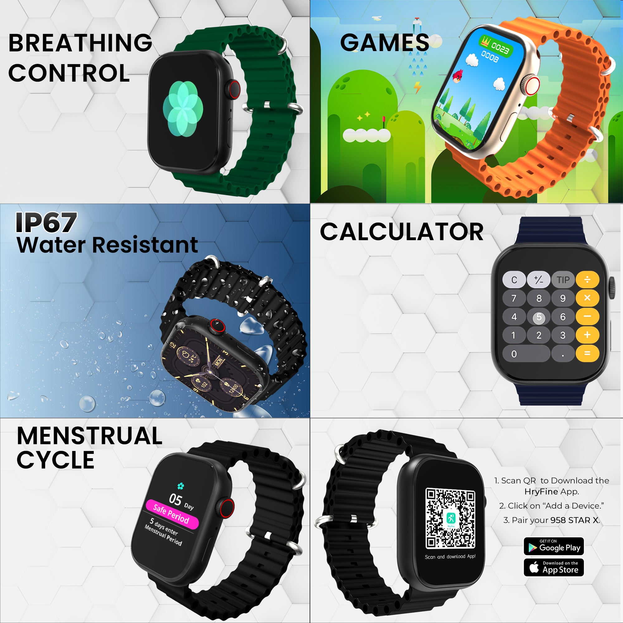 GIZMORE STARX 2.0 inch (5.8cm) AOD Edge to Edge HD Display BT Calling Smartwatch