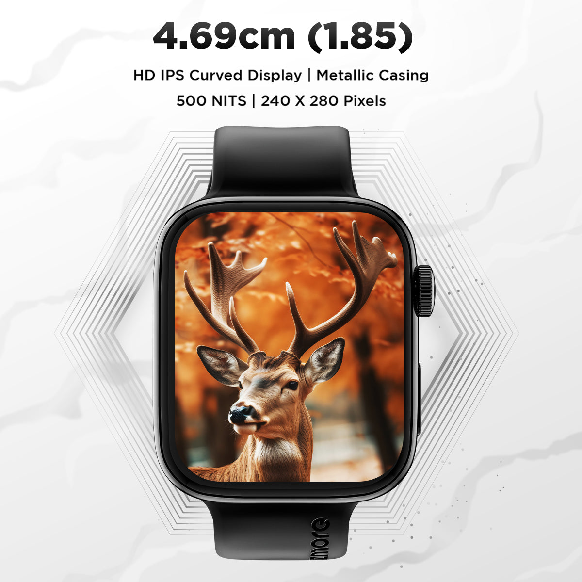 GIZMORE Cloud 1.85 inch (4.69 cm) HD IPS Large Display BT Calling Smartwatch