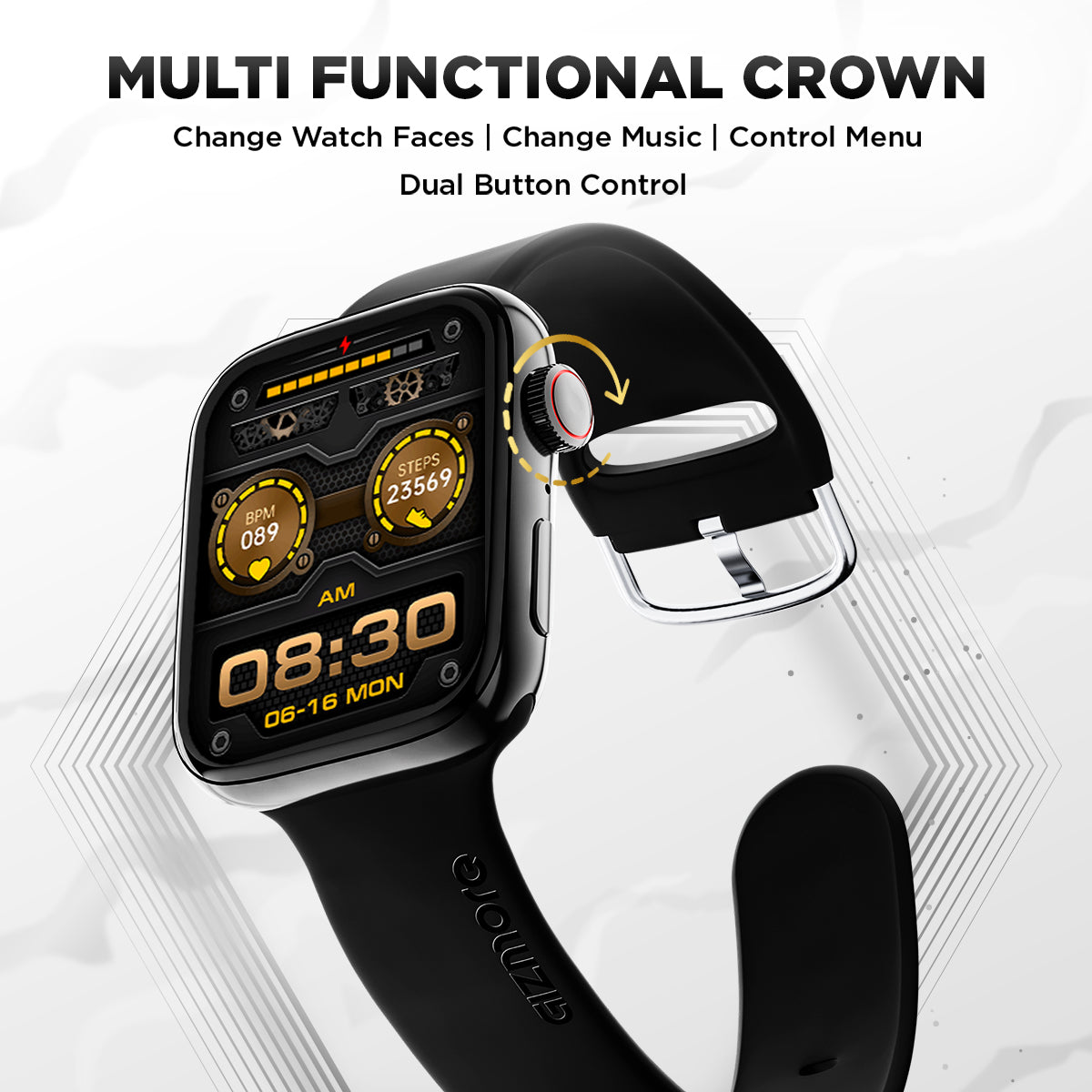 GIZMORE Cloud 1.85 inch (4.69 cm) HD IPS Large Display BT Calling Smartwatch