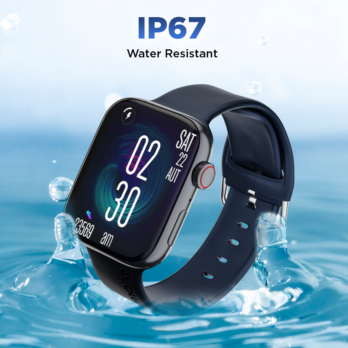 GIZMORE Cloud 1.85(4.69) cm IPS Large Display | AI Voice Assistant | Privacy Lock | Multiple Sport Modes| Bluetooth Calling Smartwatch