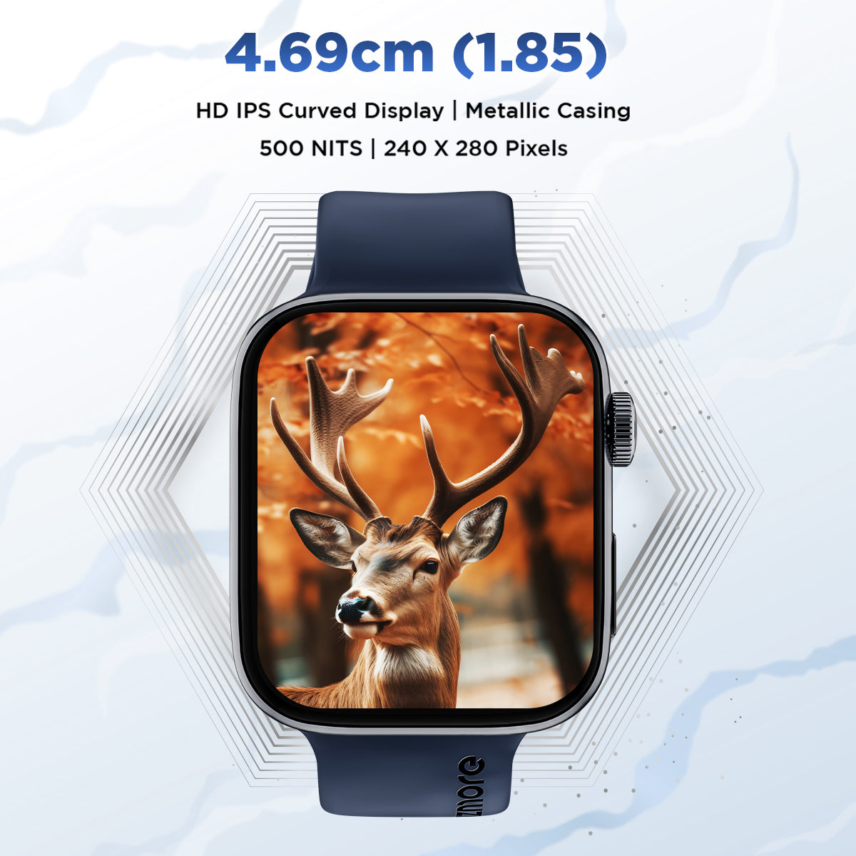 GIZMORE Cloud 1.85 inch (4.69 cm) HD IPS Large Display BT Calling Smartwatch