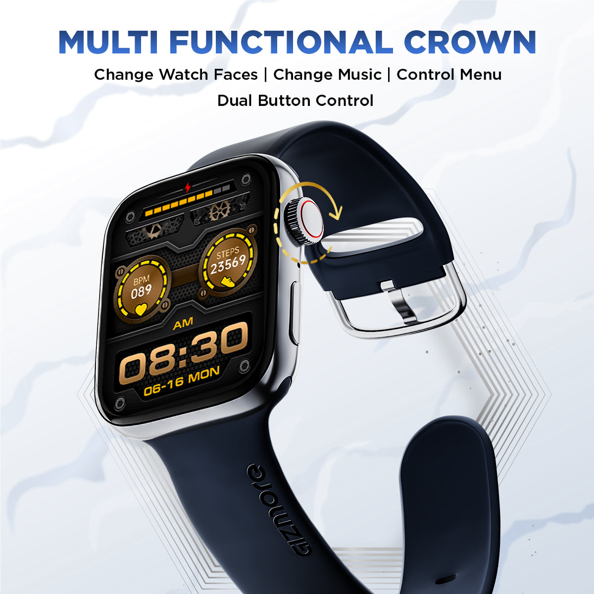GIZMORE Cloud 1.85 inch (4.69 cm) HD IPS Large Display BT Calling Smartwatch