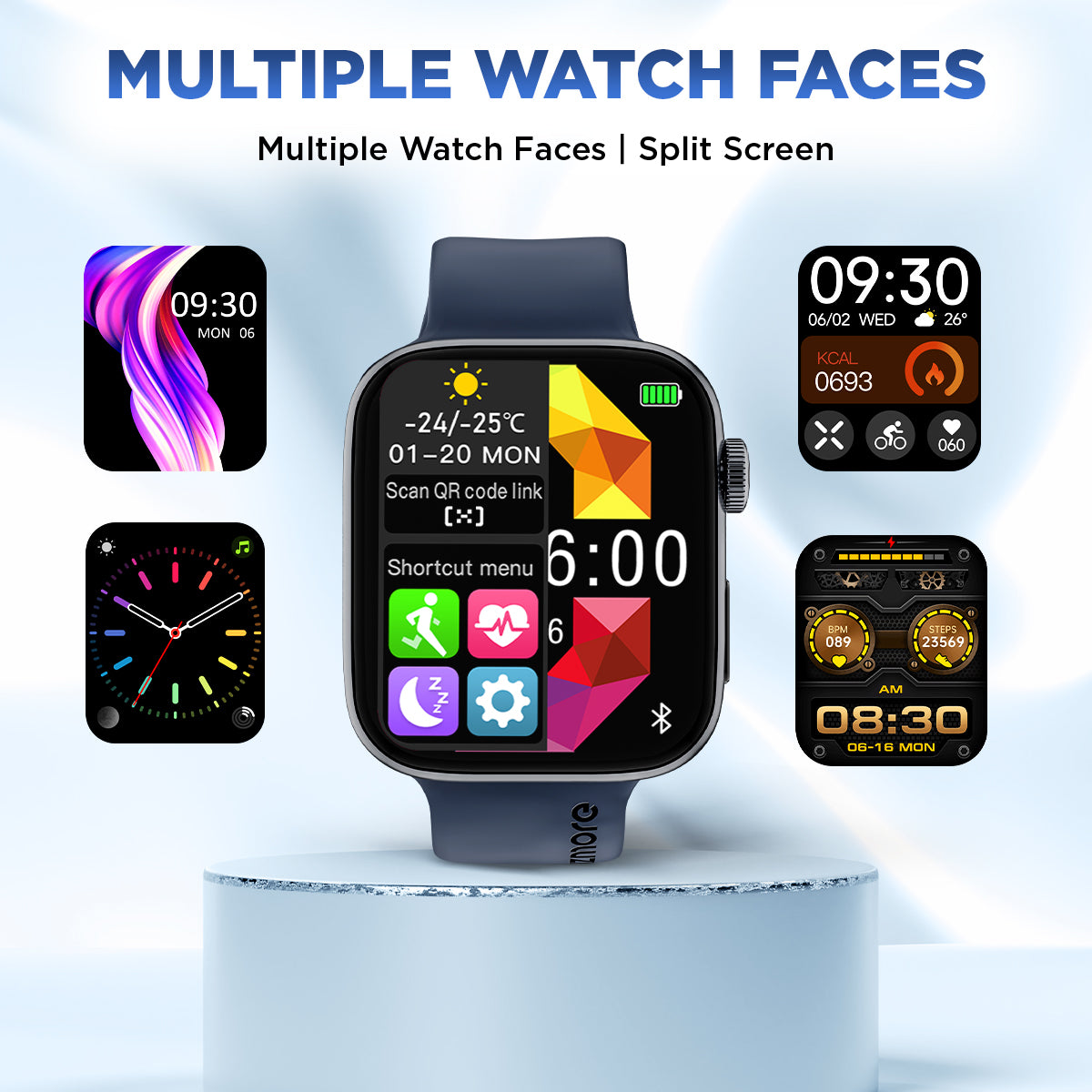 GIZMORE Cloud 1.85 inch (4.69 cm) HD IPS Large Display BT Calling Smartwatch
