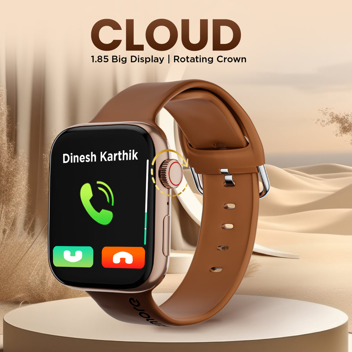 GIZMORE Cloud 1.85 inch (4.69 cm) HD IPS Large Display BT Calling Smartwatch