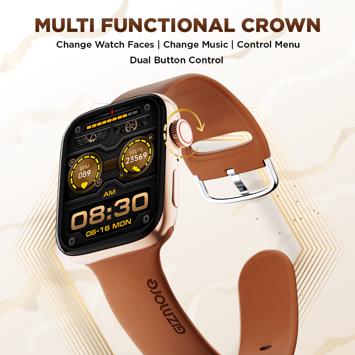 GIZMORE Cloud 1.85 inch (4.69 cm) HD IPS Large Display BT Calling Smartwatch