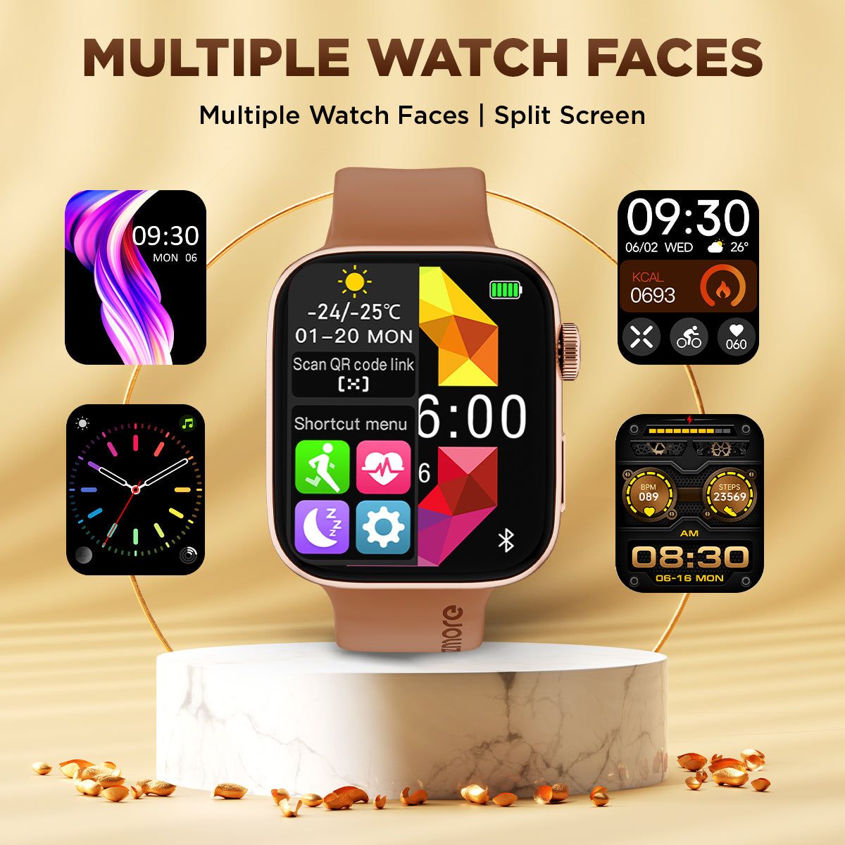 GIZMORE Cloud 1.85 inch (4.69 cm) HD IPS Large Display BT Calling Smartwatch