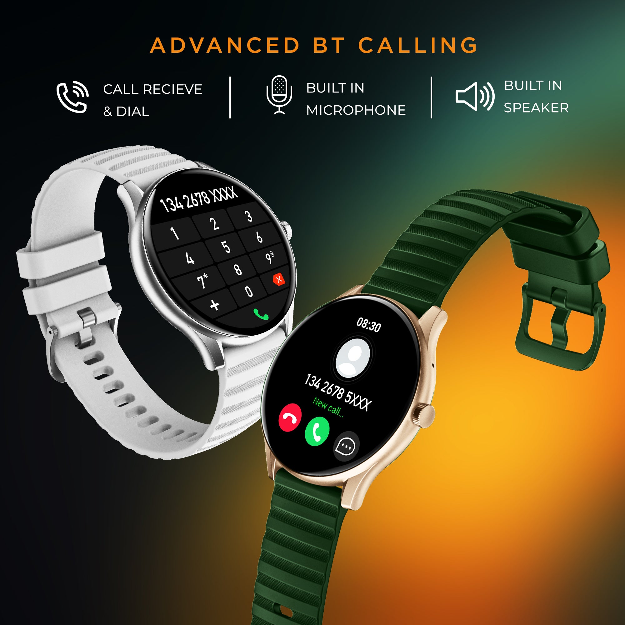 GIZMORE Curve 3.54cm (1.39) | AOD 500 NITS | 360x360 HD Display Bluetooth Calling Smartwatch