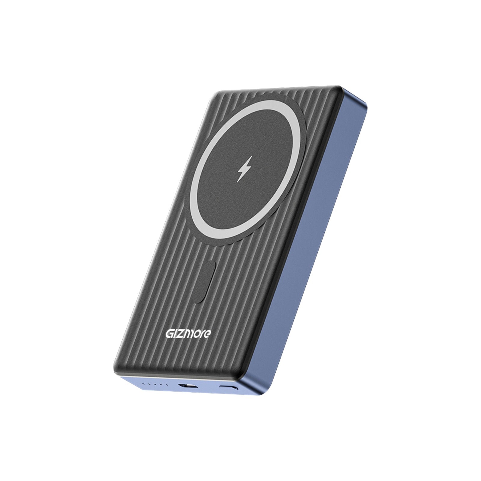 GIZMORE PD10K45 VoltGo iMag 10000mAh Magnetic Wireless Power Bank, 15W Wireless Charging, 20W Wired Charging, Soft-Touch Finish, Metallic Build, Portable Design for Compatible Magnetic Charging Devices